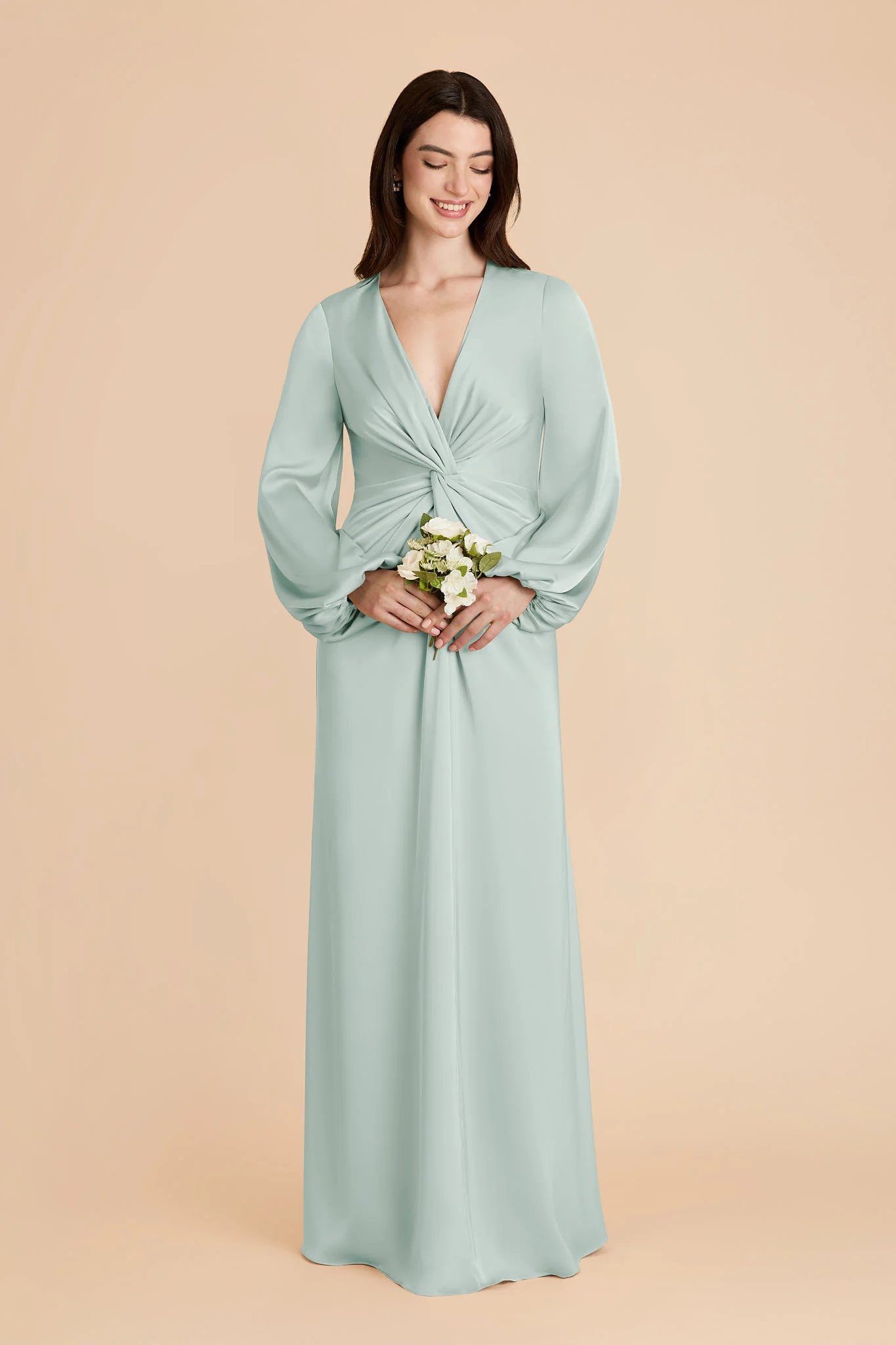 Juniper Matte Satin Dress - Mint - Image 3