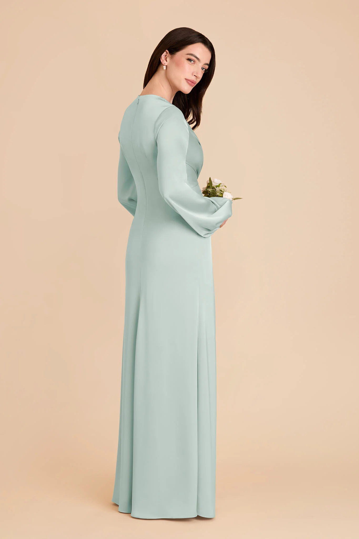 Juniper Matte Satin Dress - Mint - Image 4