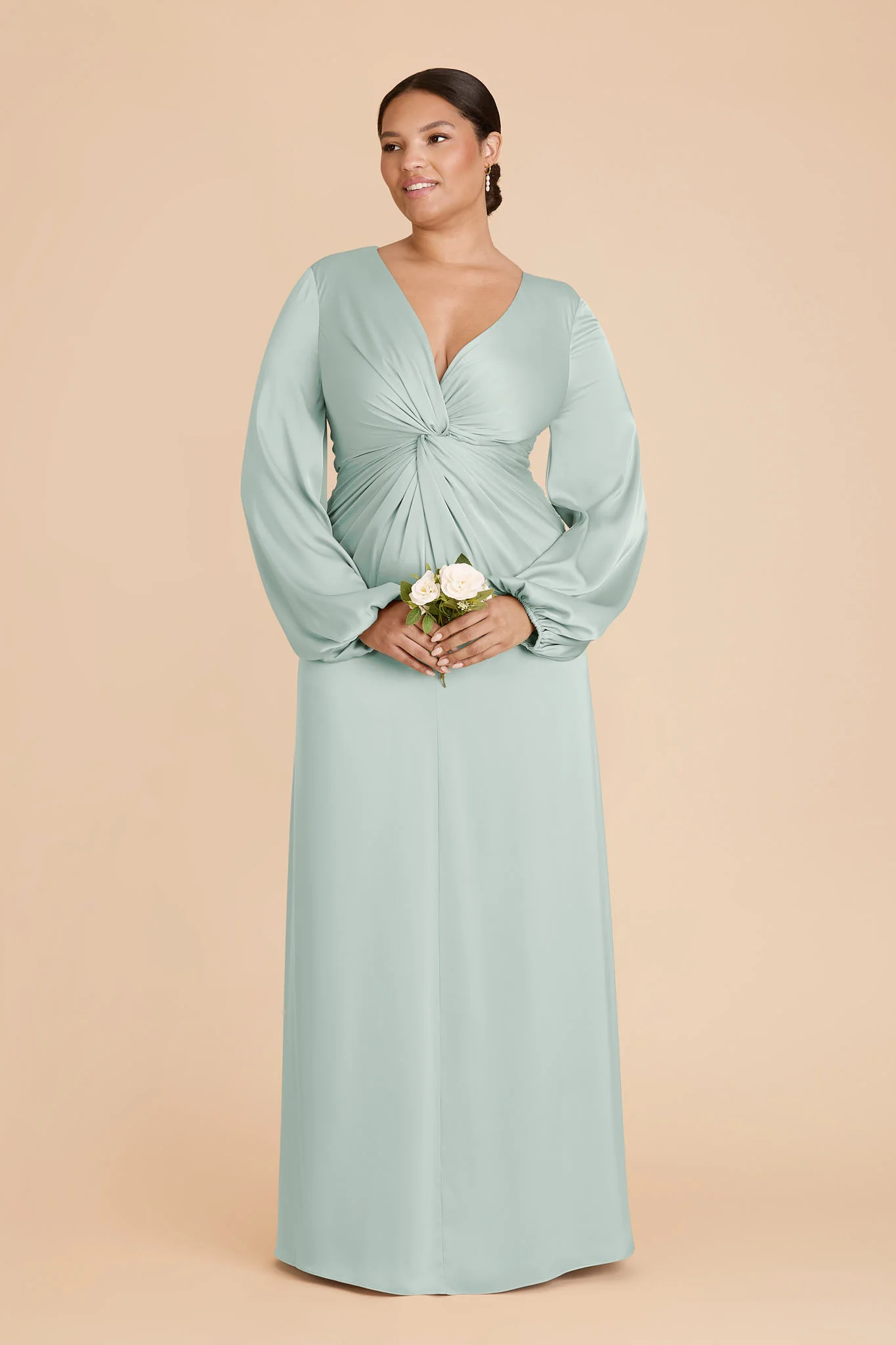 Juniper Matte Satin Dress - Mint - Image 6