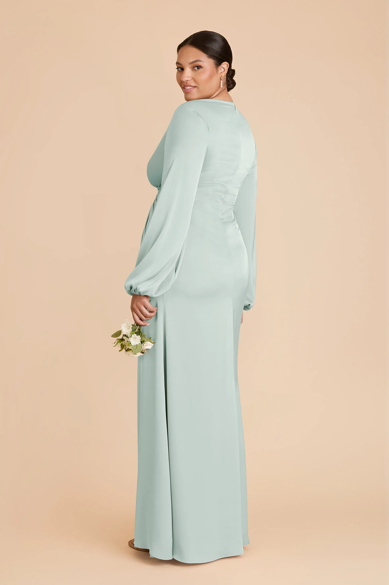 Juniper Matte Satin Dress - Mint - Image 7