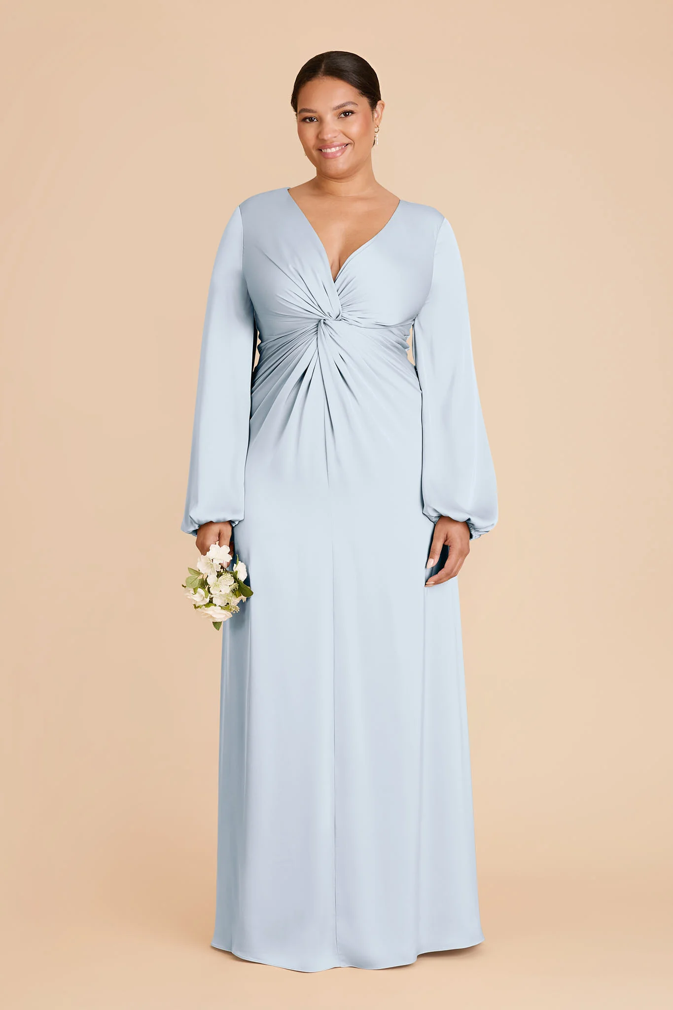 Juniper Matte Satin Dress - Mist Blue - Image 2