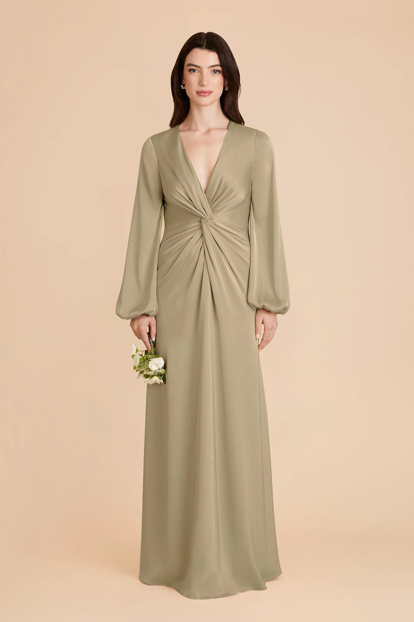 Juniper Matte Satin Dress - Moss Green