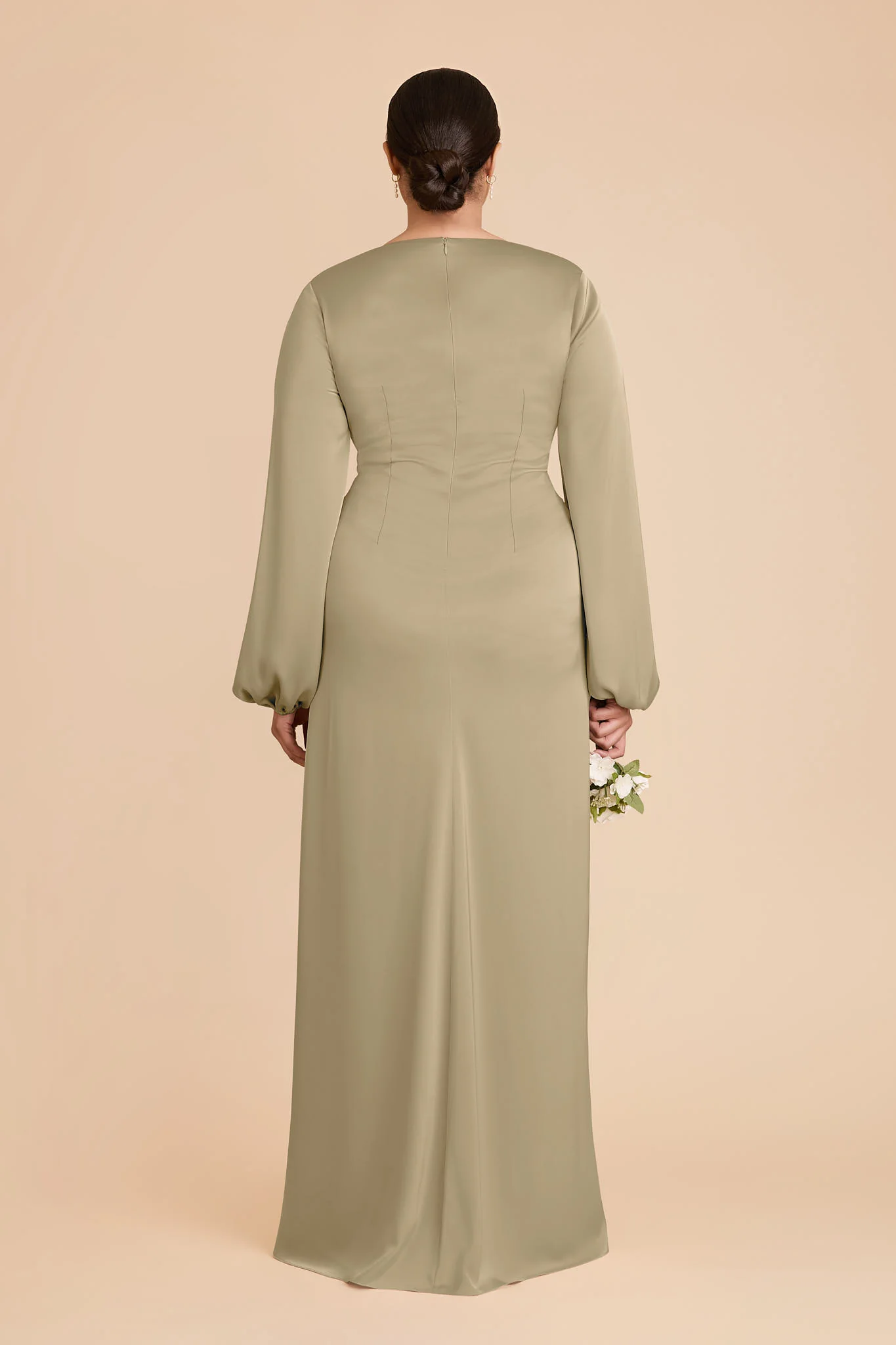 Juniper Matte Satin Dress - Moss Green - Image 8