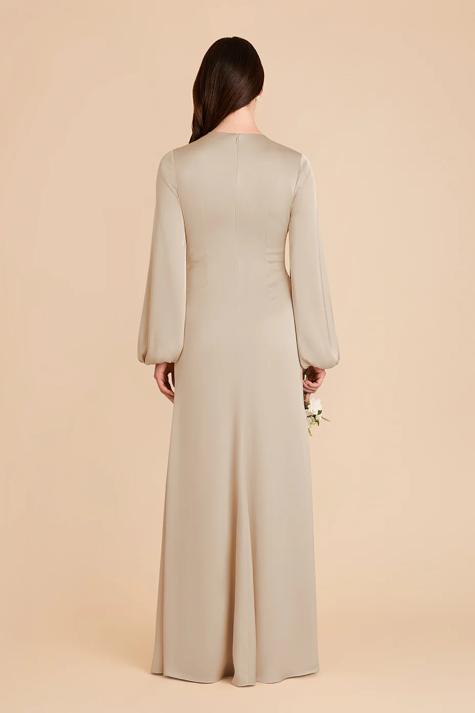 Juniper Matte Satin Dress - Neutral Champagne - Image 5