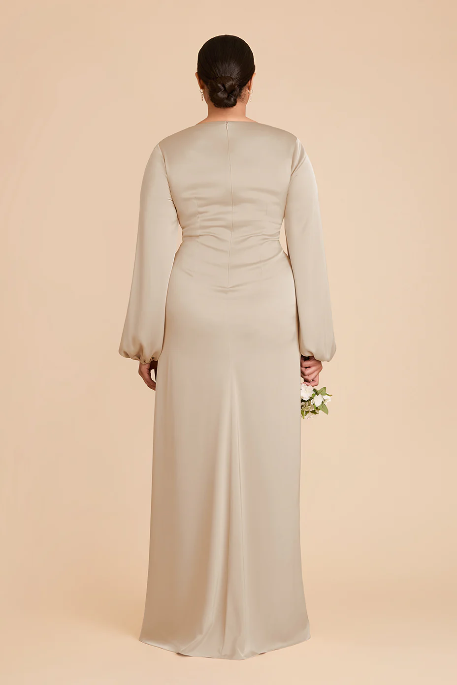 Juniper Matte Satin Dress - Neutral Champagne - Image 8