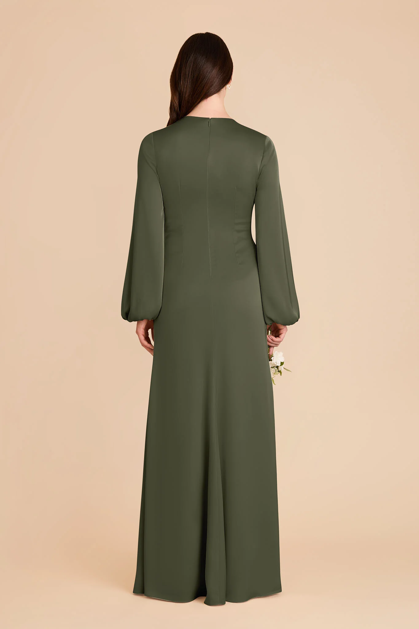 Juniper Matte Satin Dress - Olive - Image 5