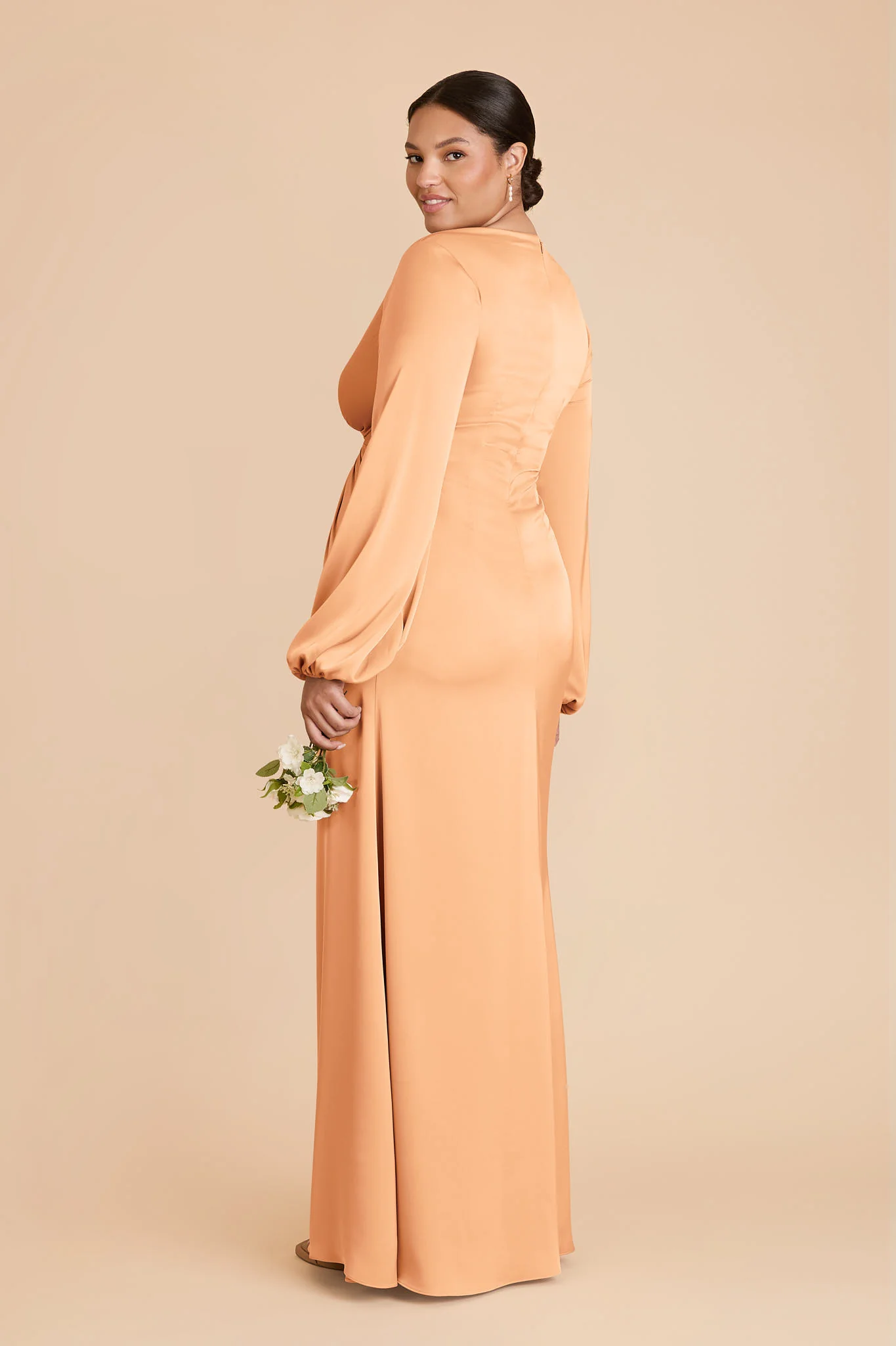 Juniper Matte Satin Dress - Peach - Image 7