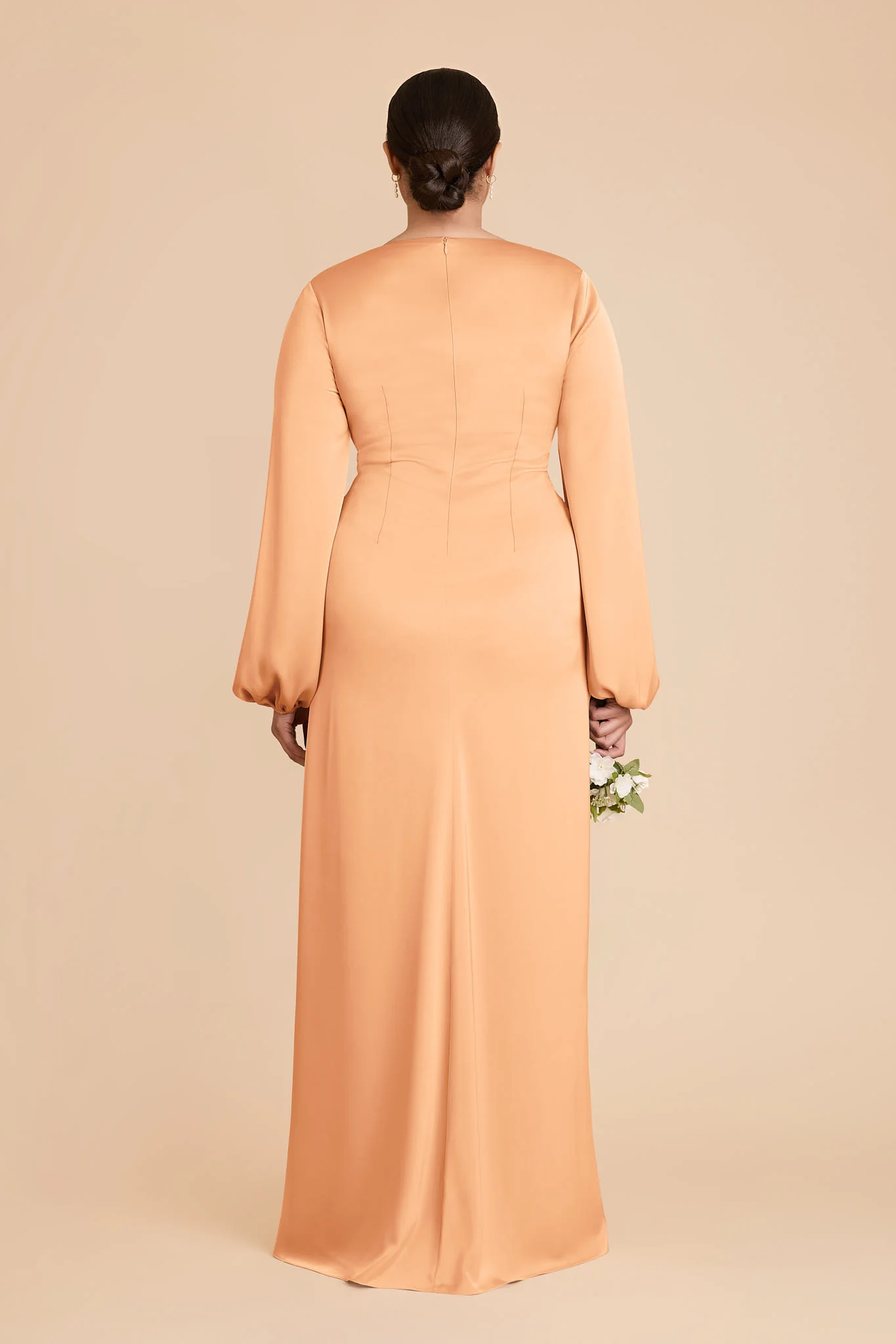Juniper Matte Satin Dress - Peach - Image 8