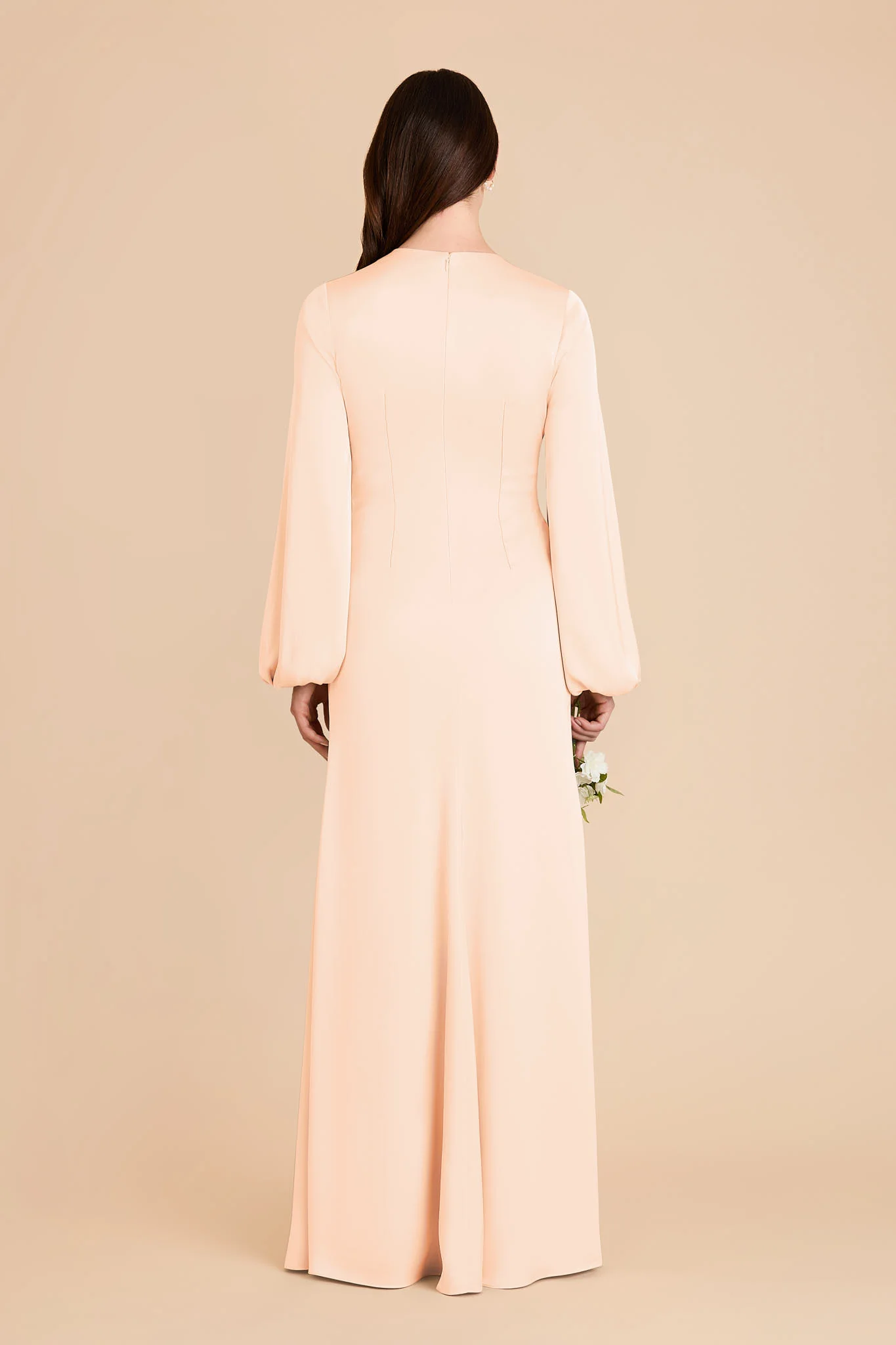 Juniper Matte Satin Dress - Peach Cream - Image 5