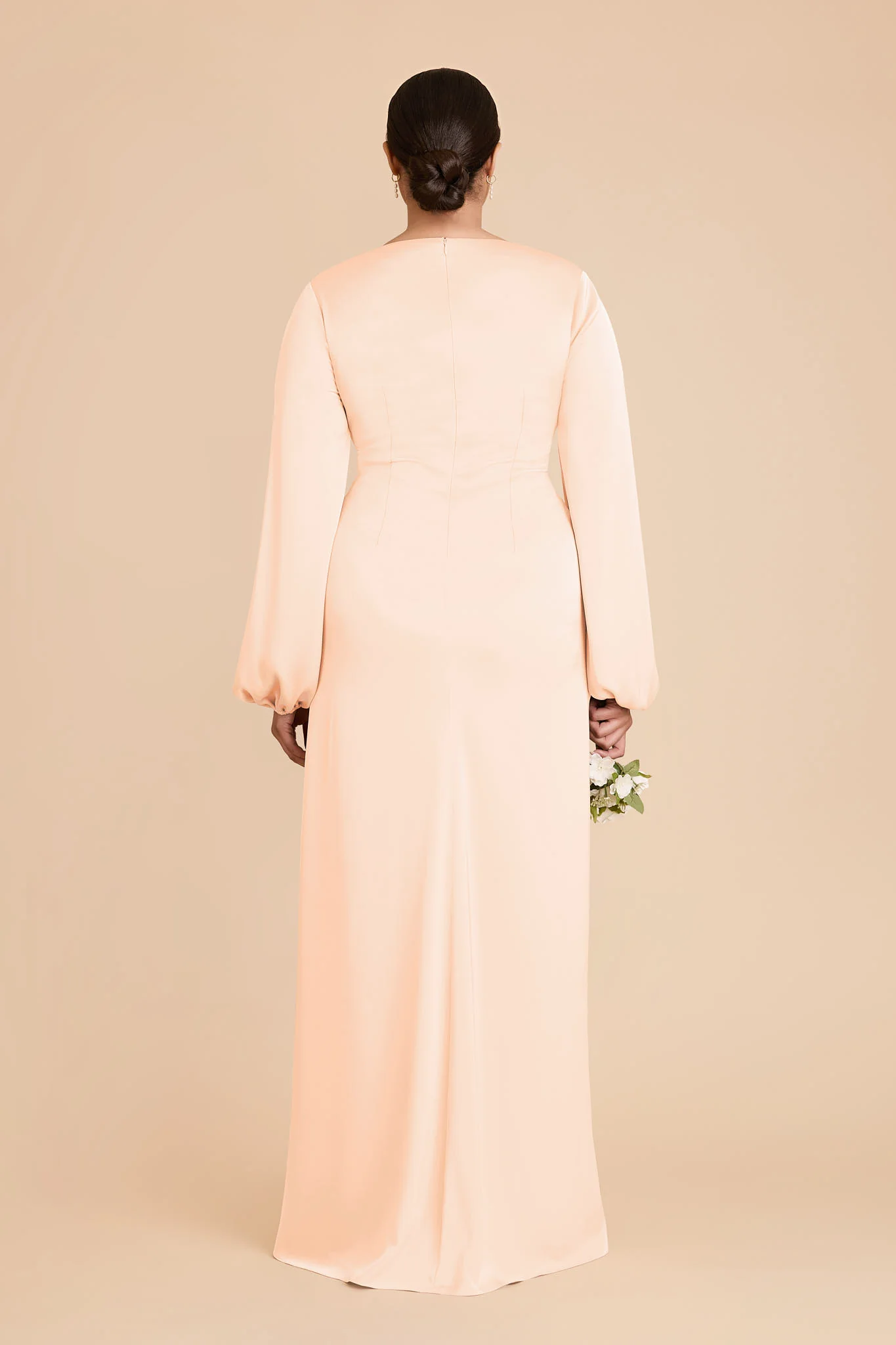 Juniper Matte Satin Dress - Peach Cream - Image 9