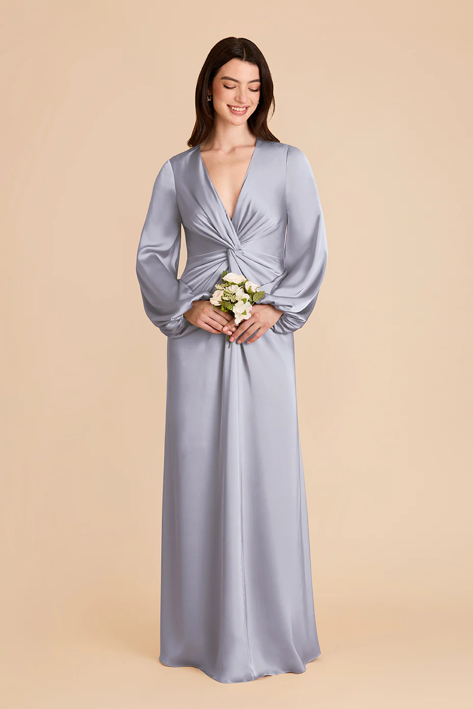 Juniper Matte Satin Dress - Periwinkle Blue - Image 4