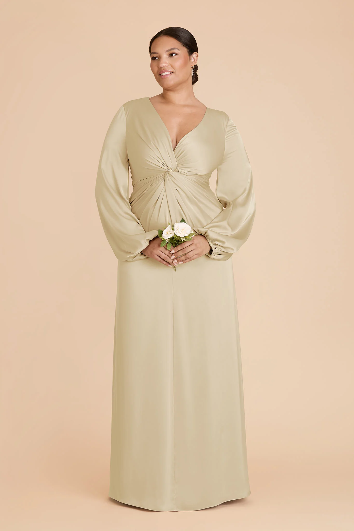 Juniper Matte Satin Dress - Prosecco - Image 2