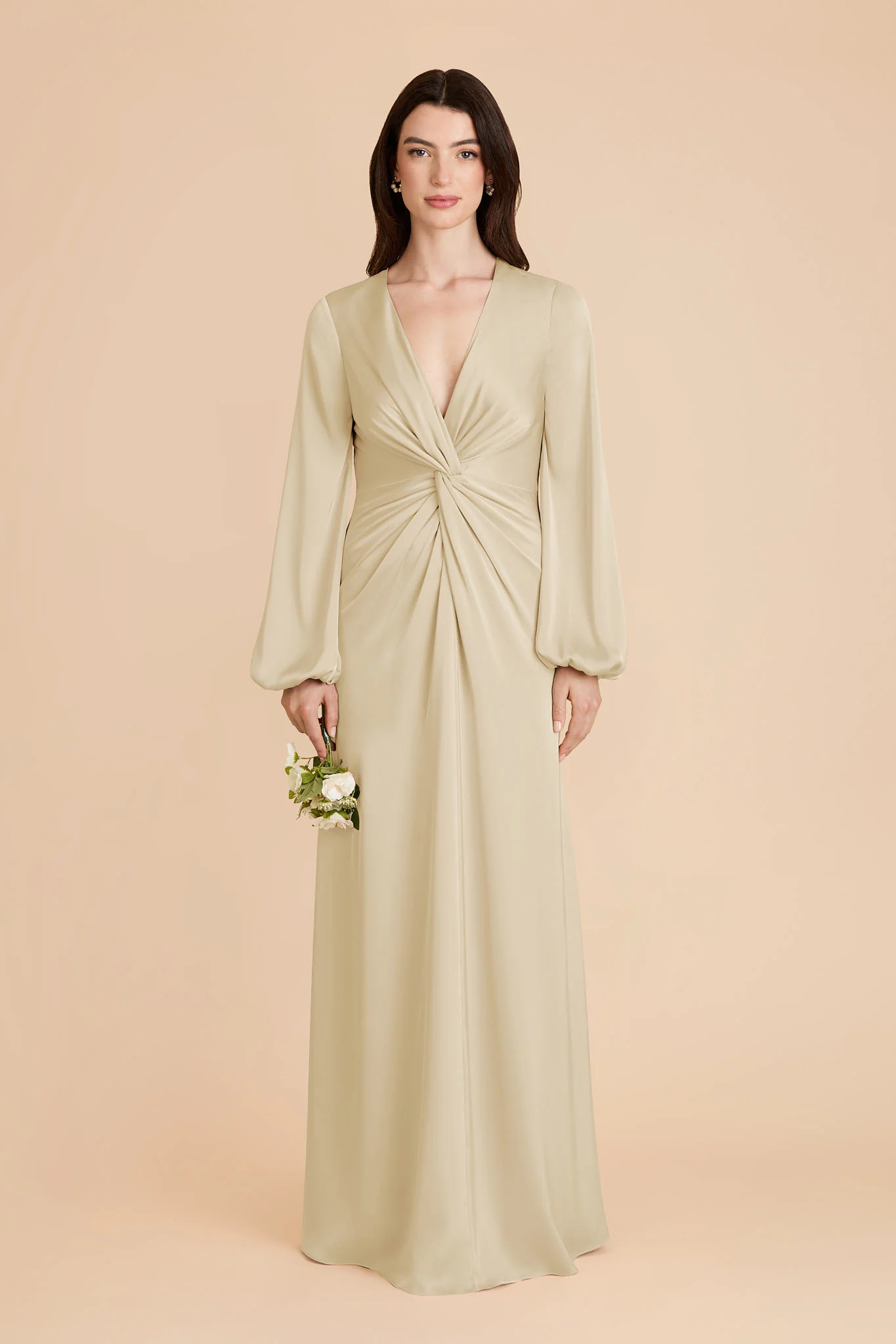 Juniper Matte Satin Dress - Prosecco - Image 3