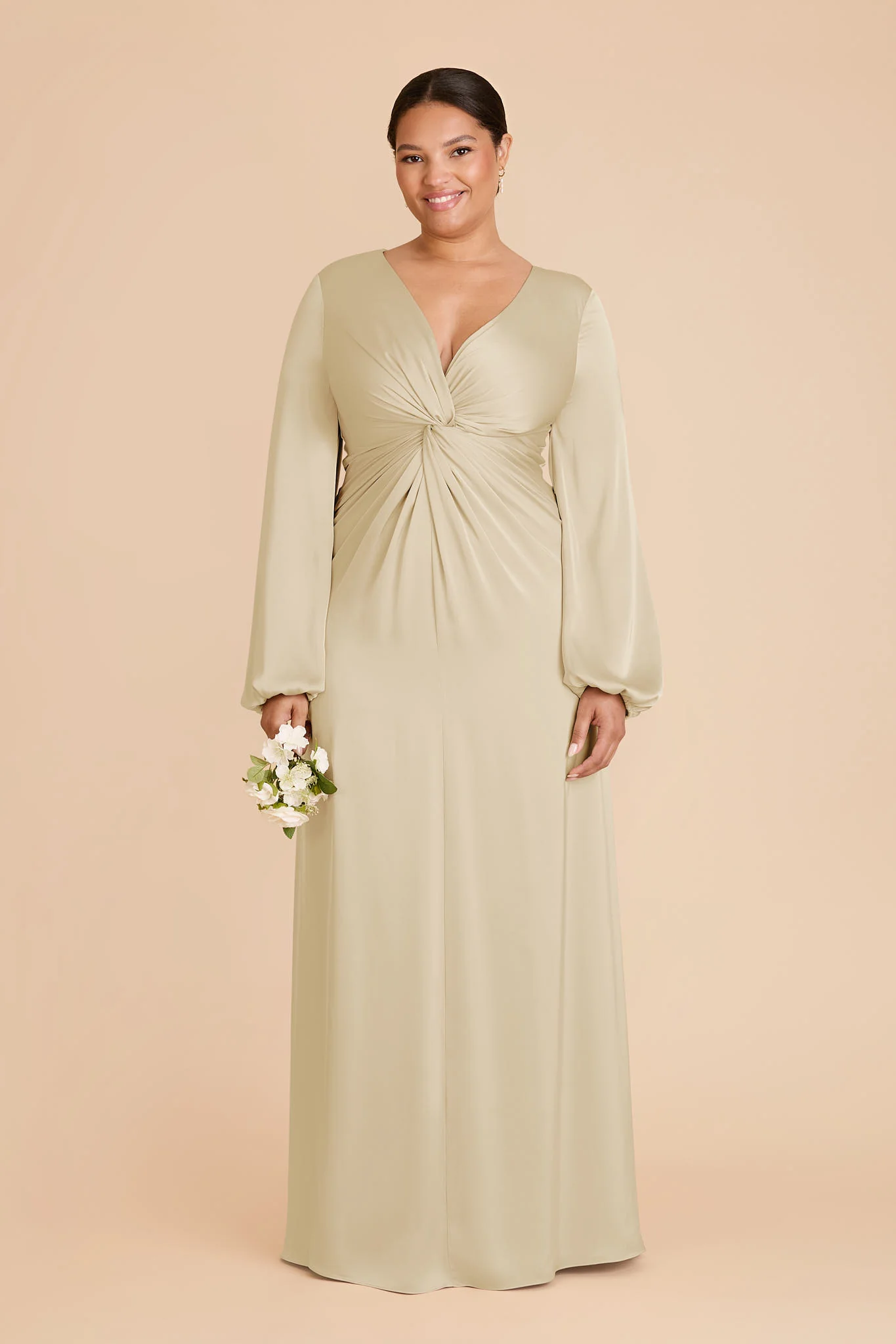 Juniper Matte Satin Dress - Prosecco - Image 6