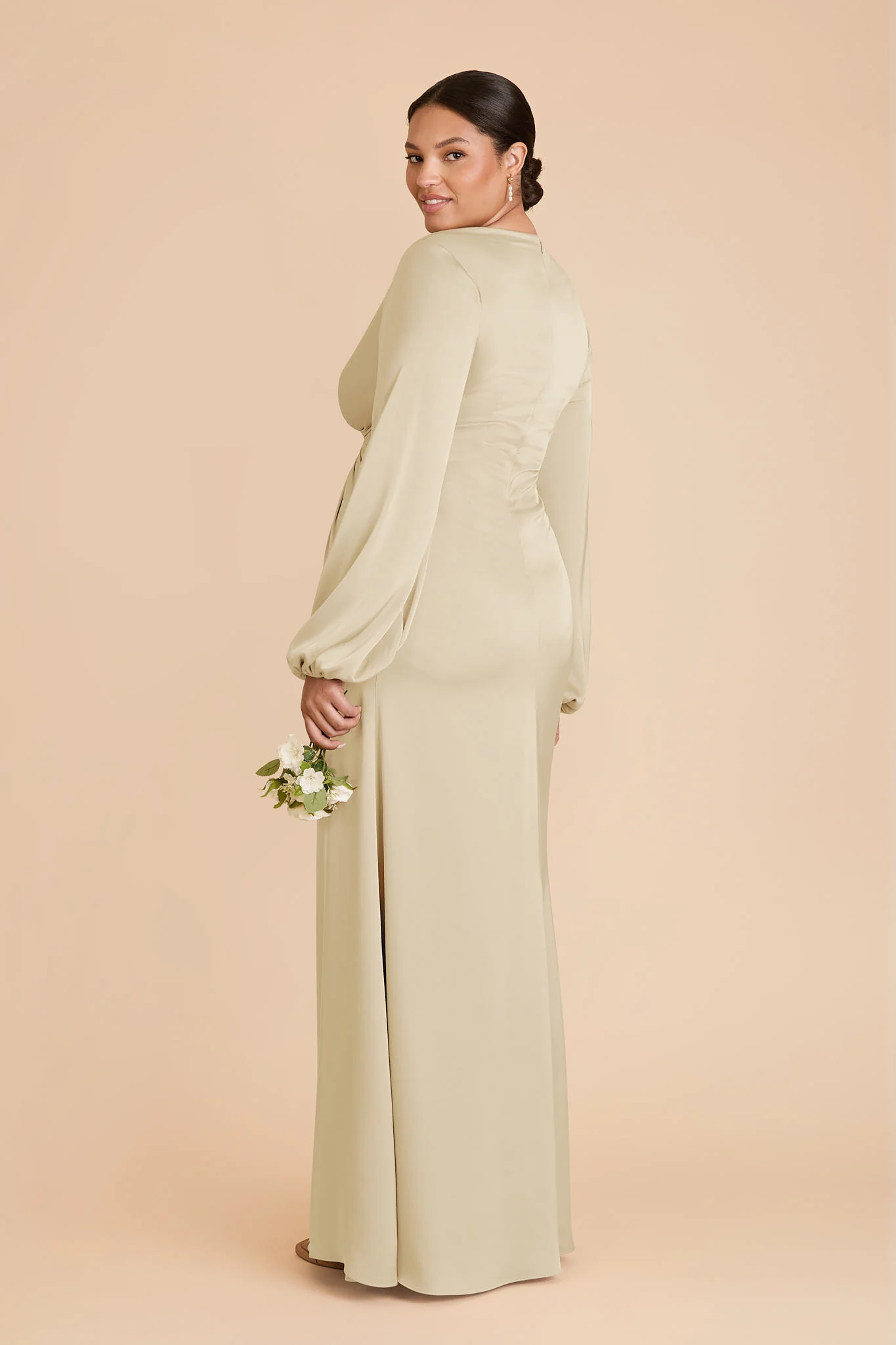 Juniper Matte Satin Dress - Prosecco - Image 7