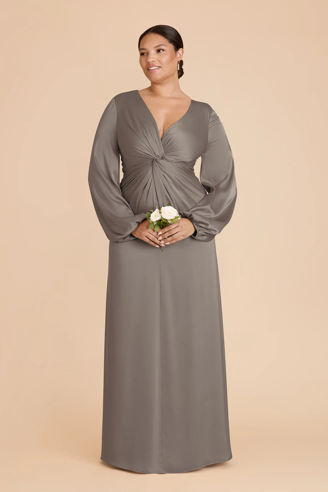 Juniper Matte Satin Dress - Quartz - Image 2