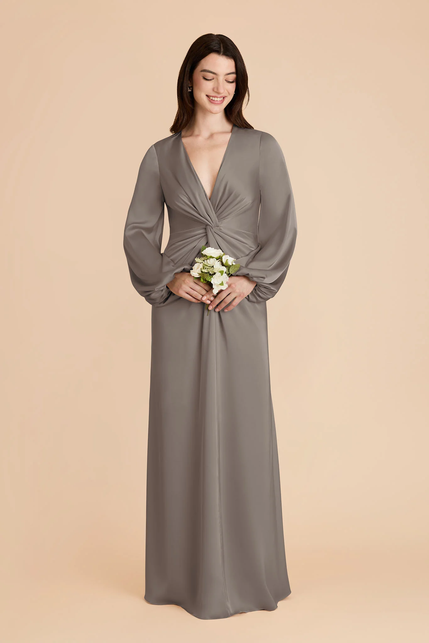 Juniper Matte Satin Dress - Quartz - Image 3