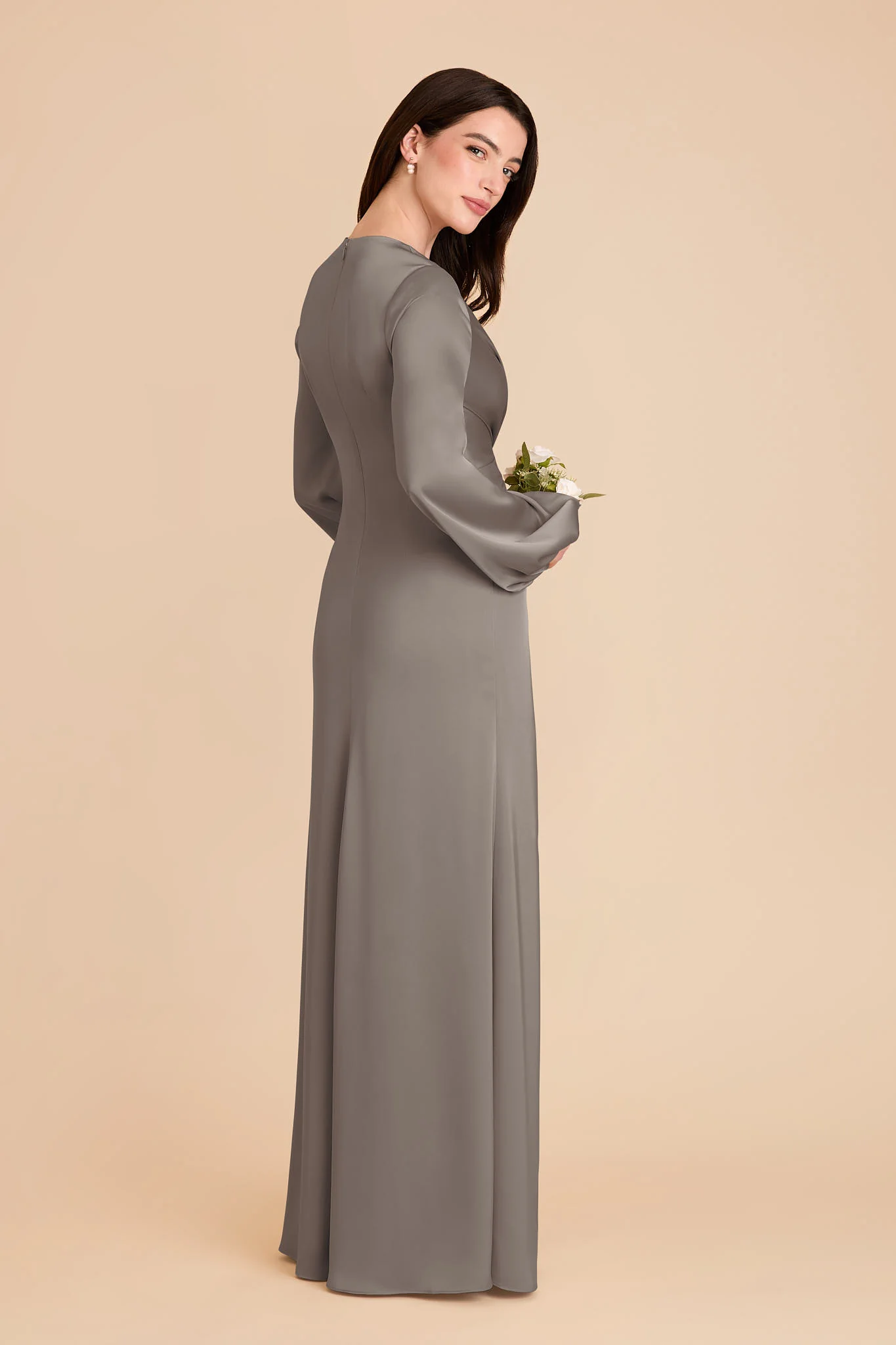 Juniper Matte Satin Dress - Quartz - Image 4