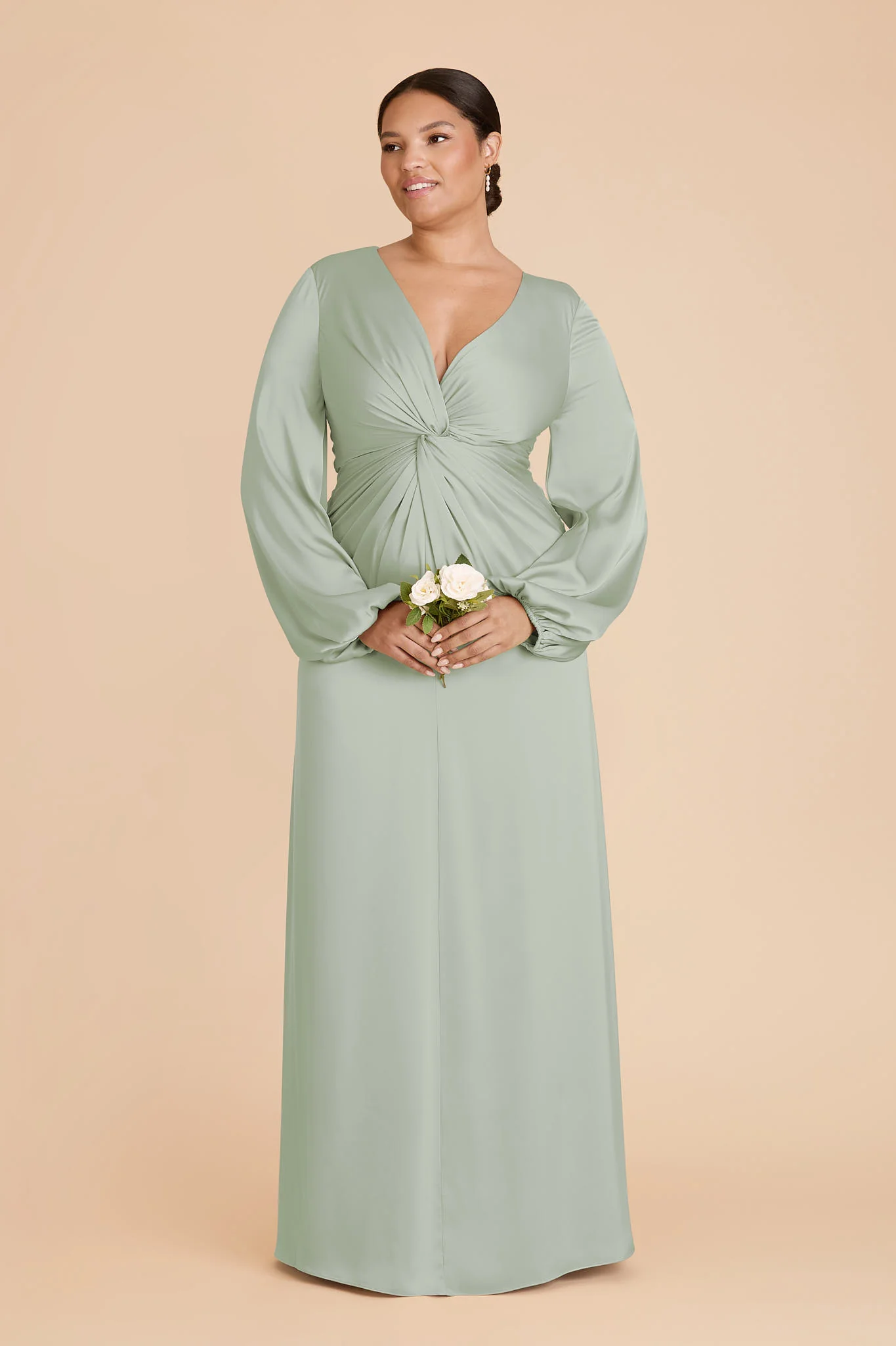 Juniper Matte Satin Dress - Sage