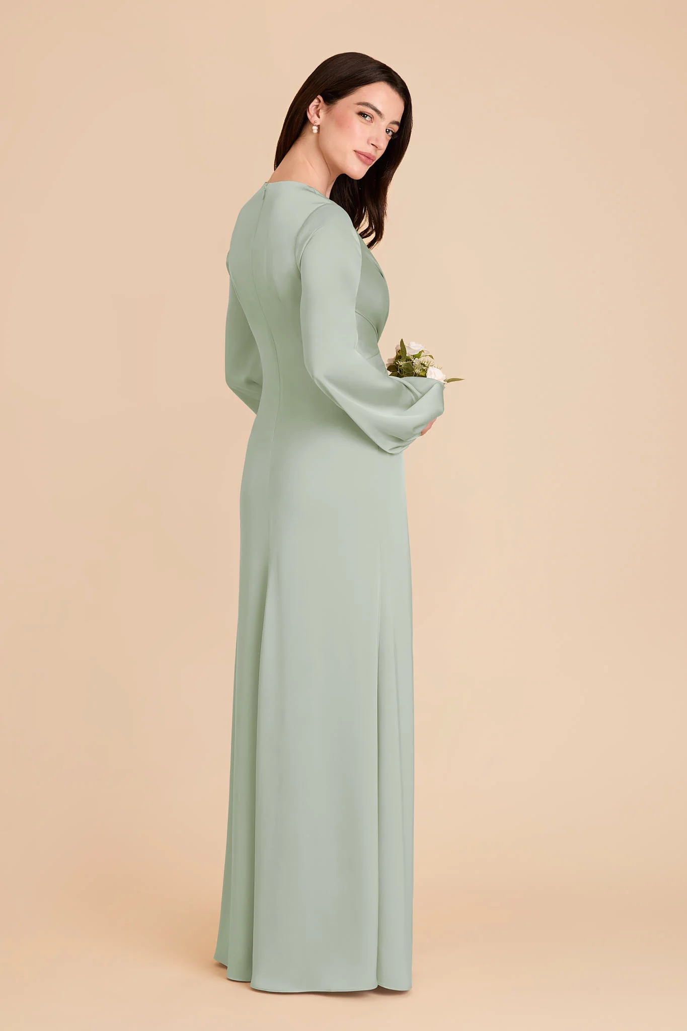 Juniper Matte Satin Dress - Sage - Image 4