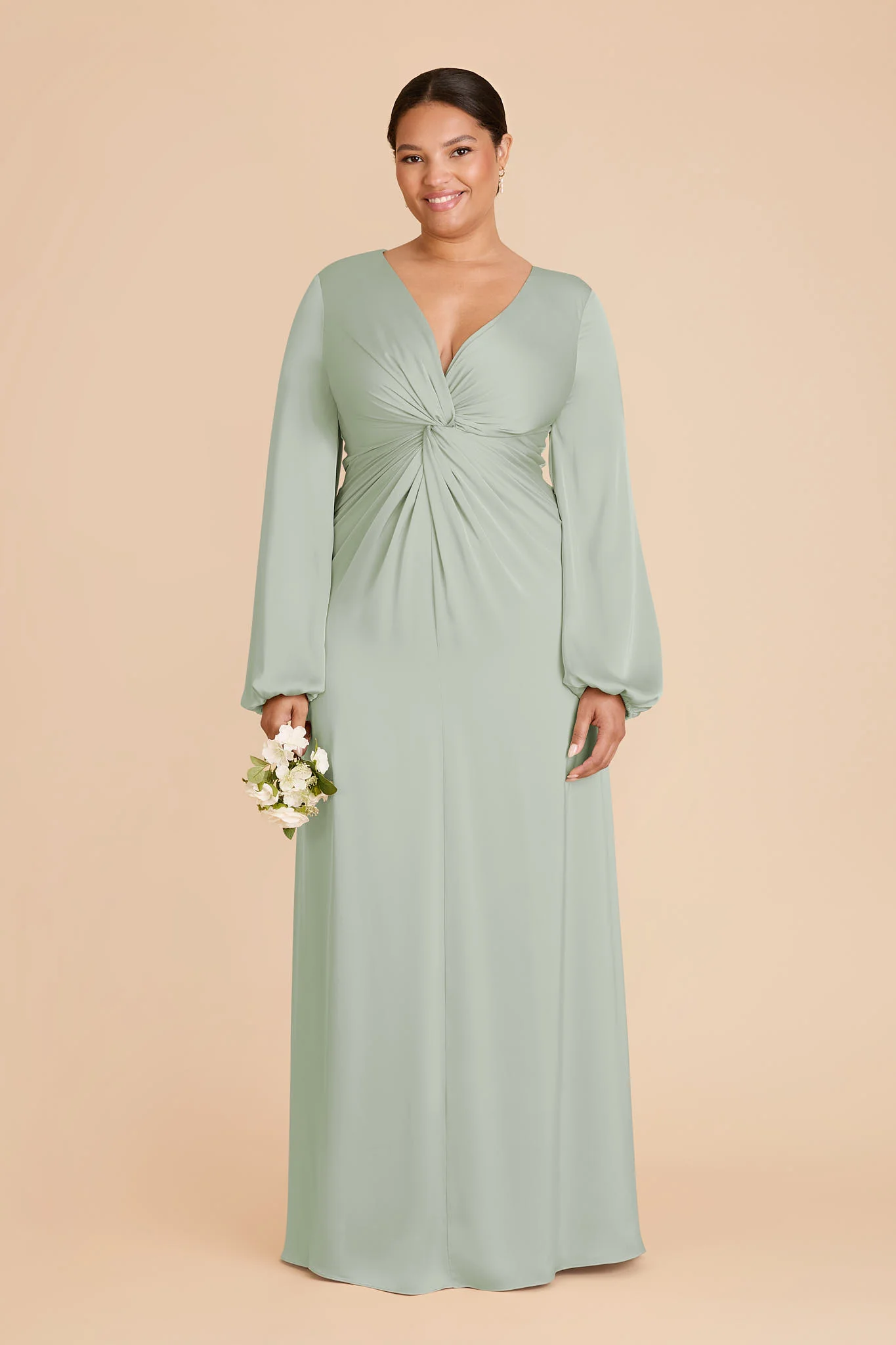 Juniper Matte Satin Dress - Sage - Image 6