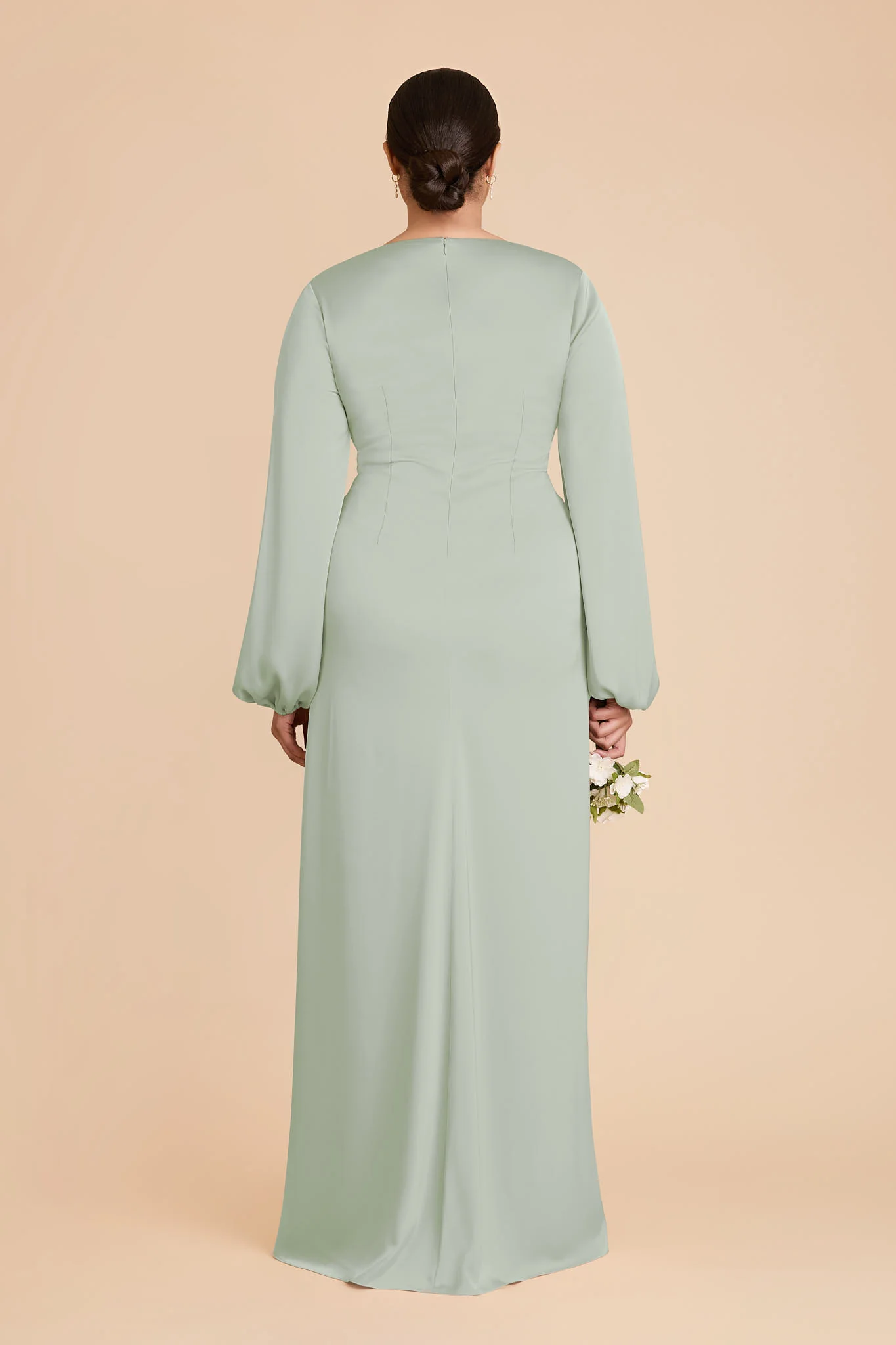 Juniper Matte Satin Dress - Sage - Image 8