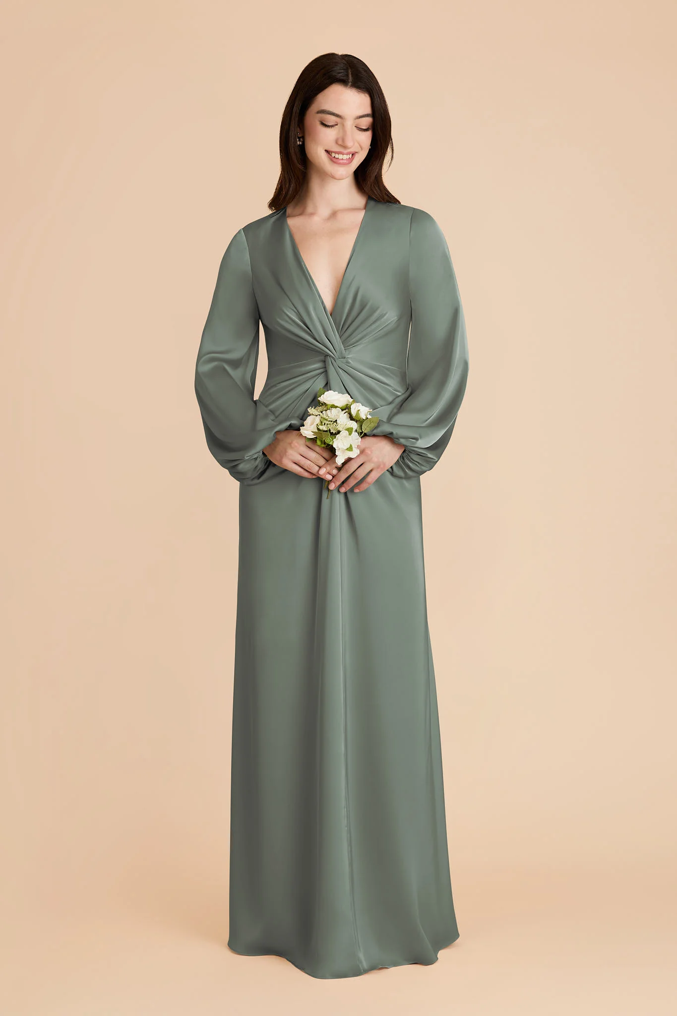 Juniper Matte Satin Dress - Sea Glass - Image 2