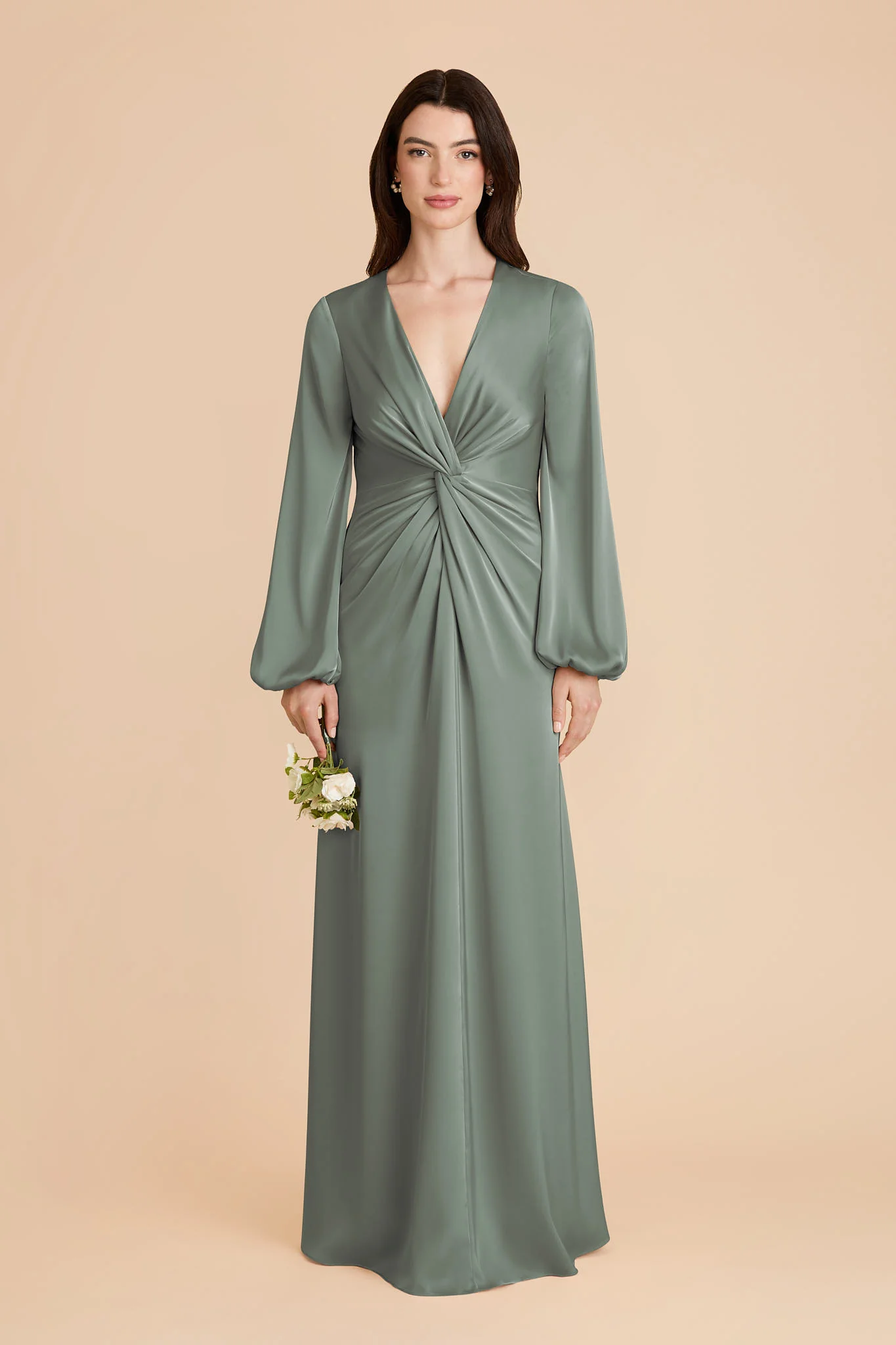 Juniper Matte Satin Dress - Sea Glass - Image 3