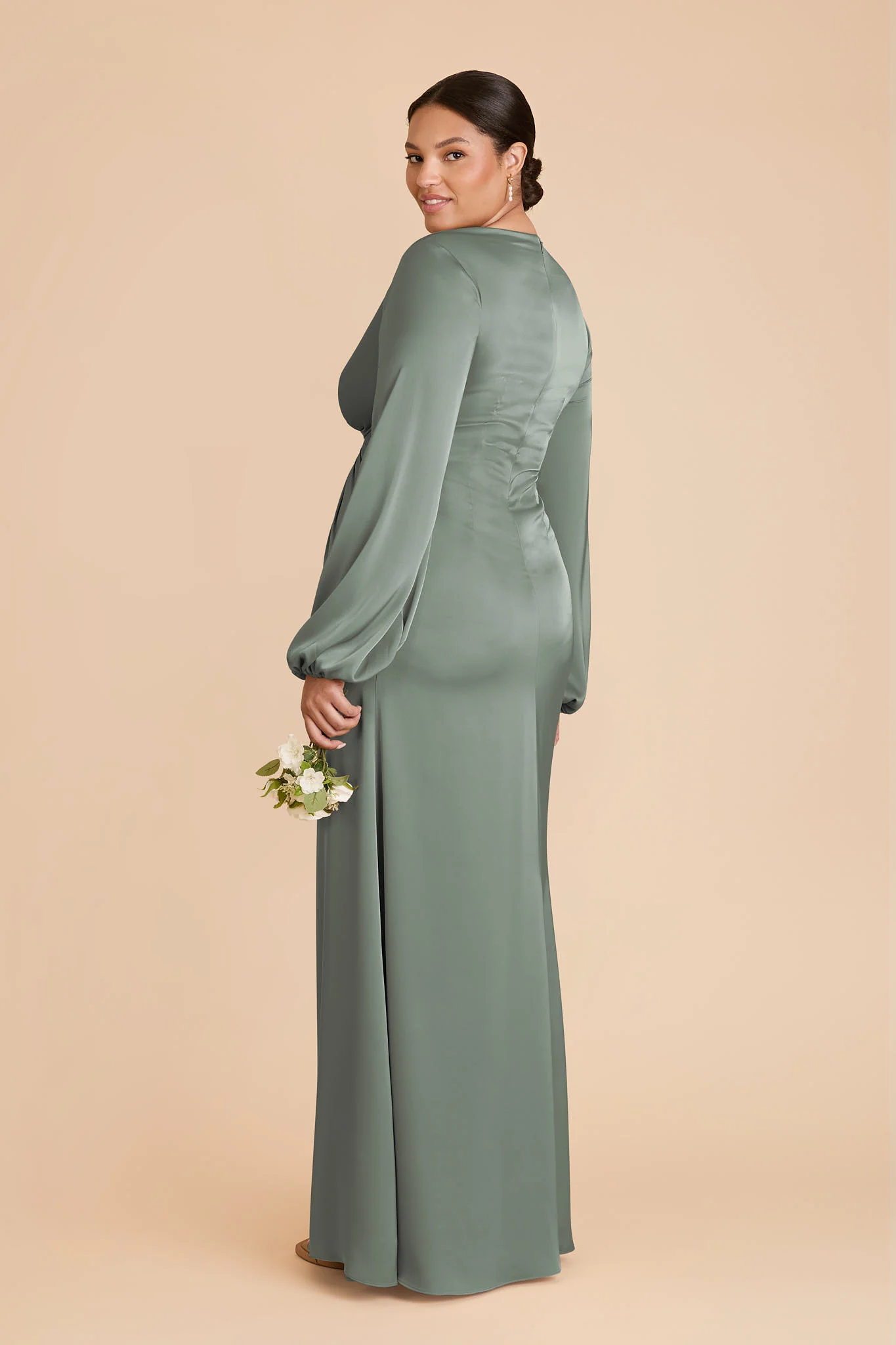 Juniper Matte Satin Dress - Sea Glass - Image 7