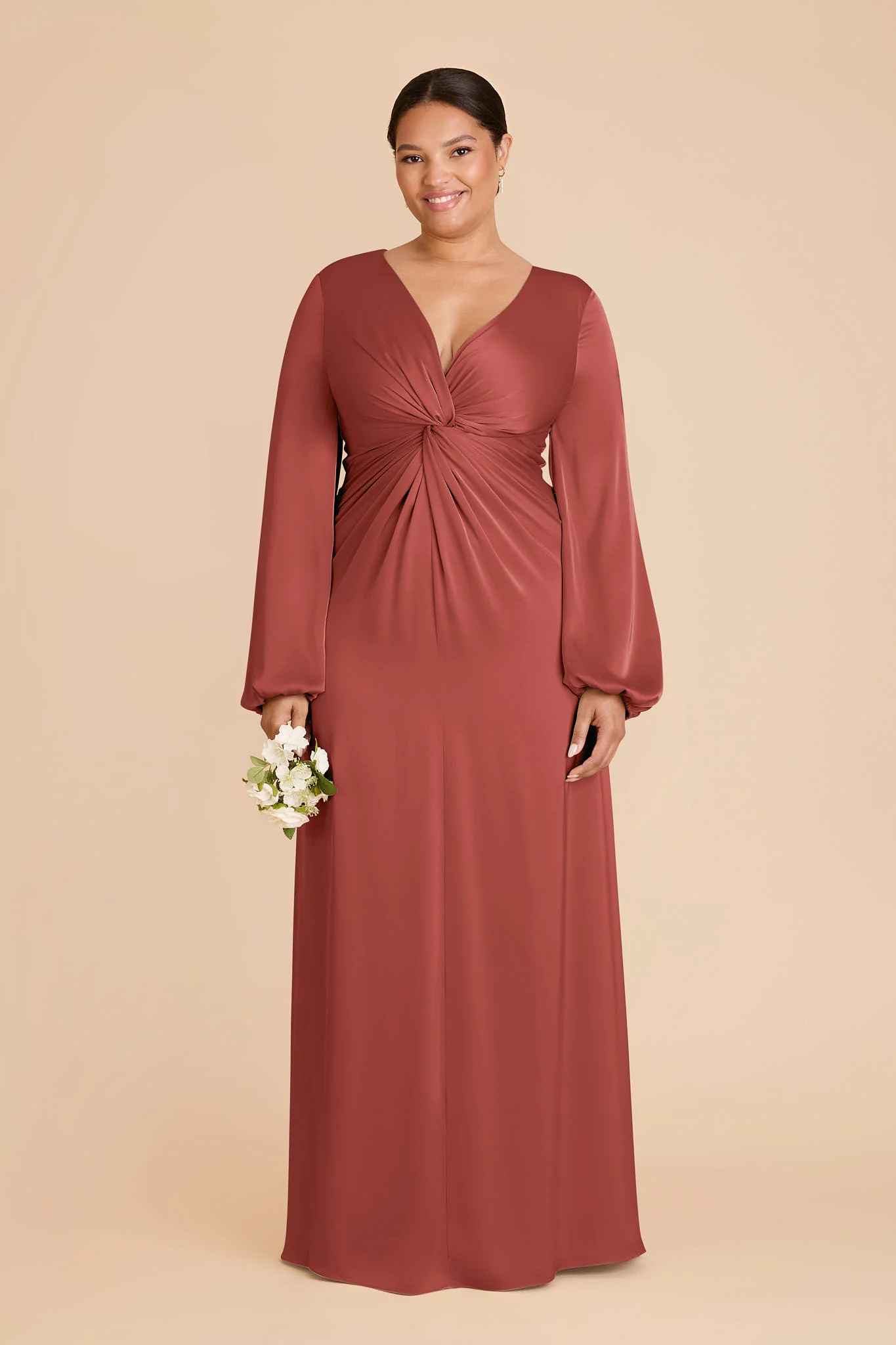 Juniper Matte Satin Dress - Spice - Image 2