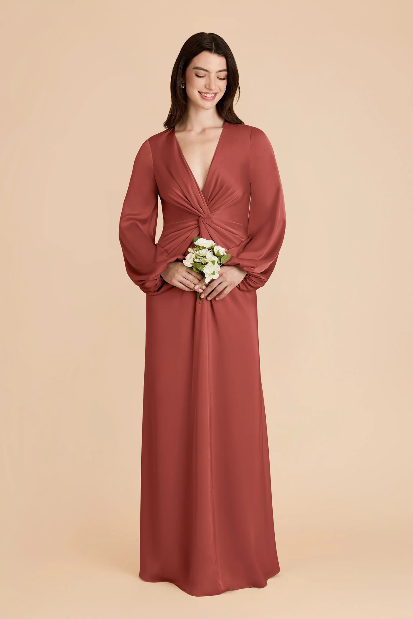 Juniper Matte Satin Dress - Spice - Image 3