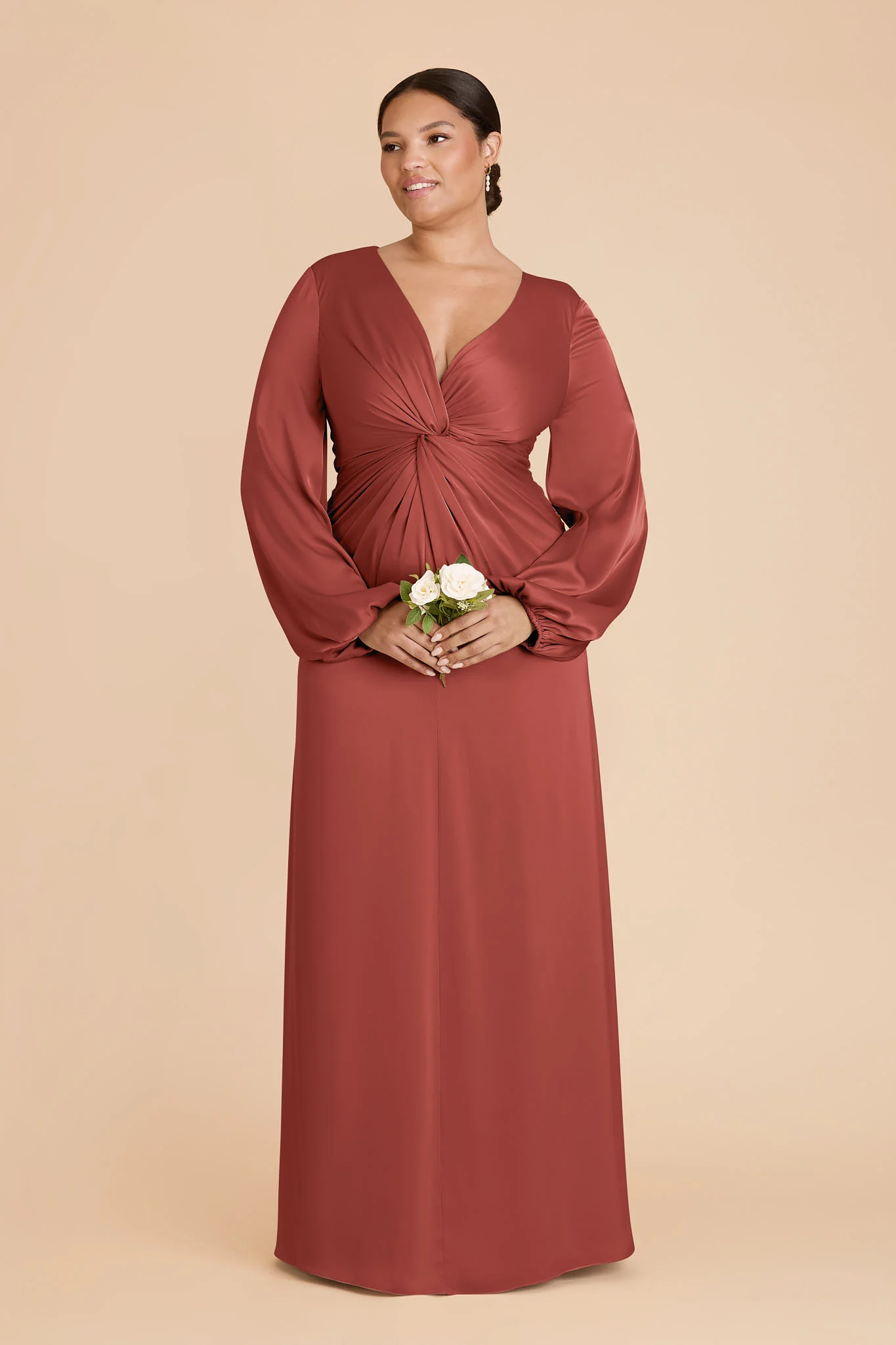 Juniper Matte Satin Dress - Spice - Image 6