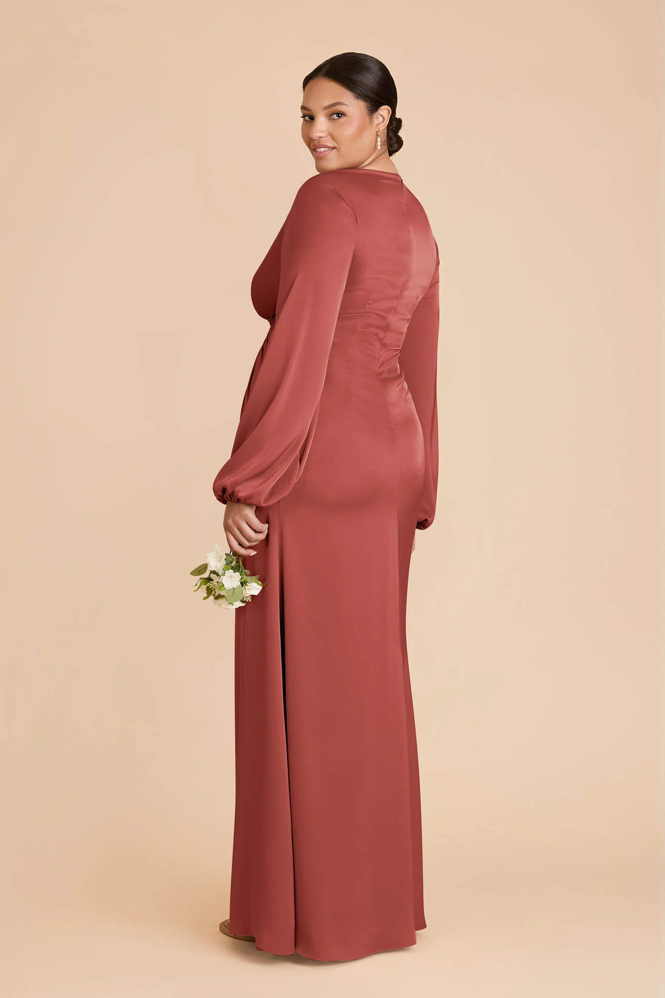 Juniper Matte Satin Dress - Spice - Image 7
