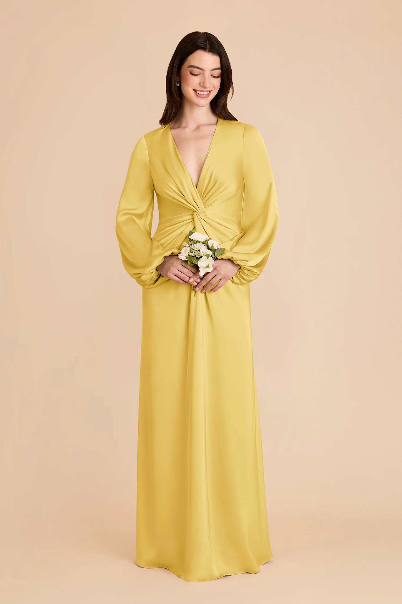 Juniper Matte Satin Dress - Sunflower Yellow - Image 3