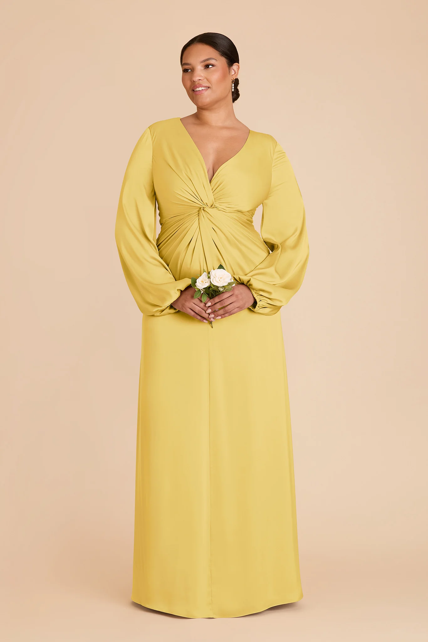 Juniper Matte Satin Dress - Sunflower Yellow - Image 6