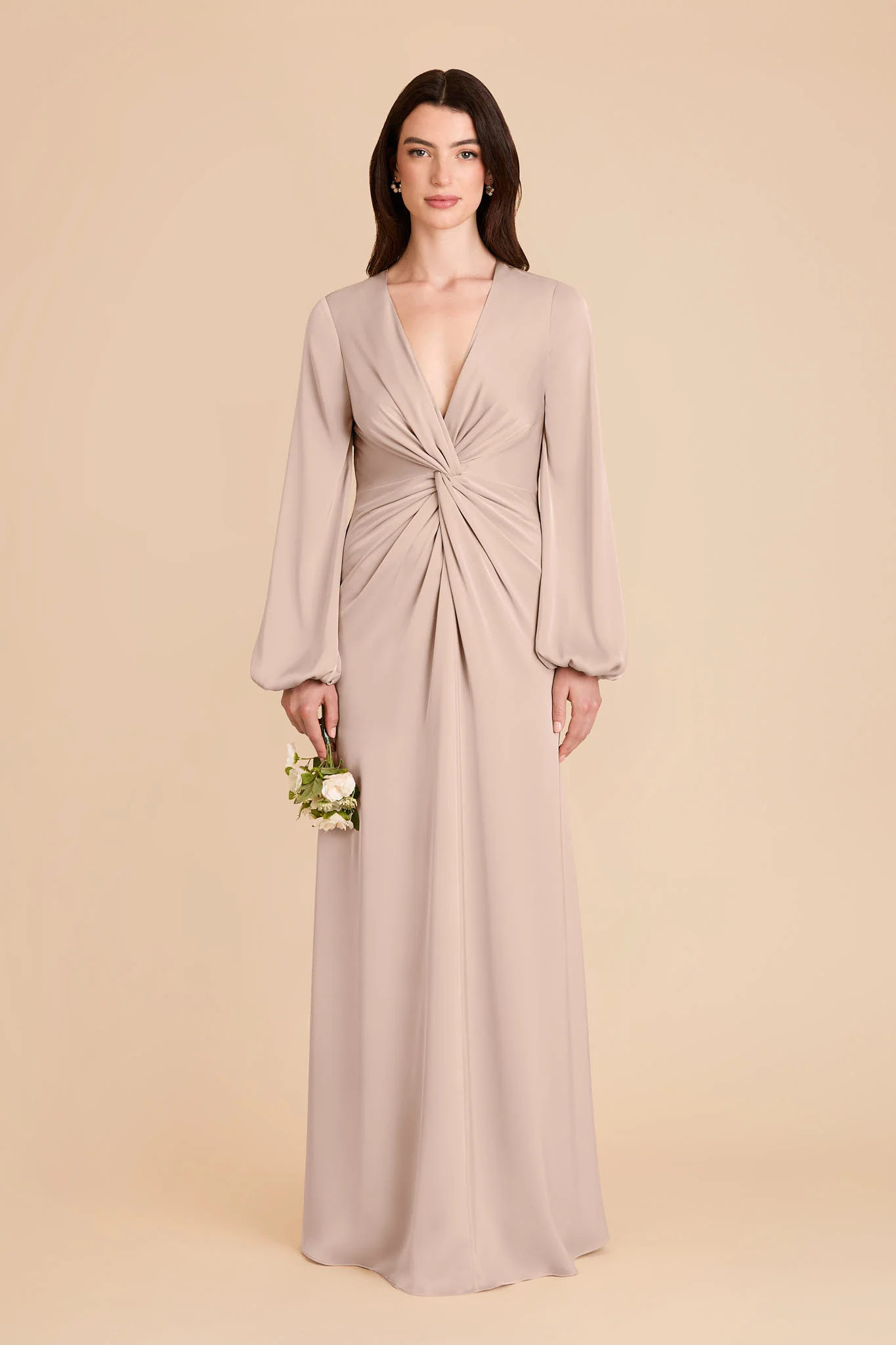 Juniper Matte Satin Dress - Taupe