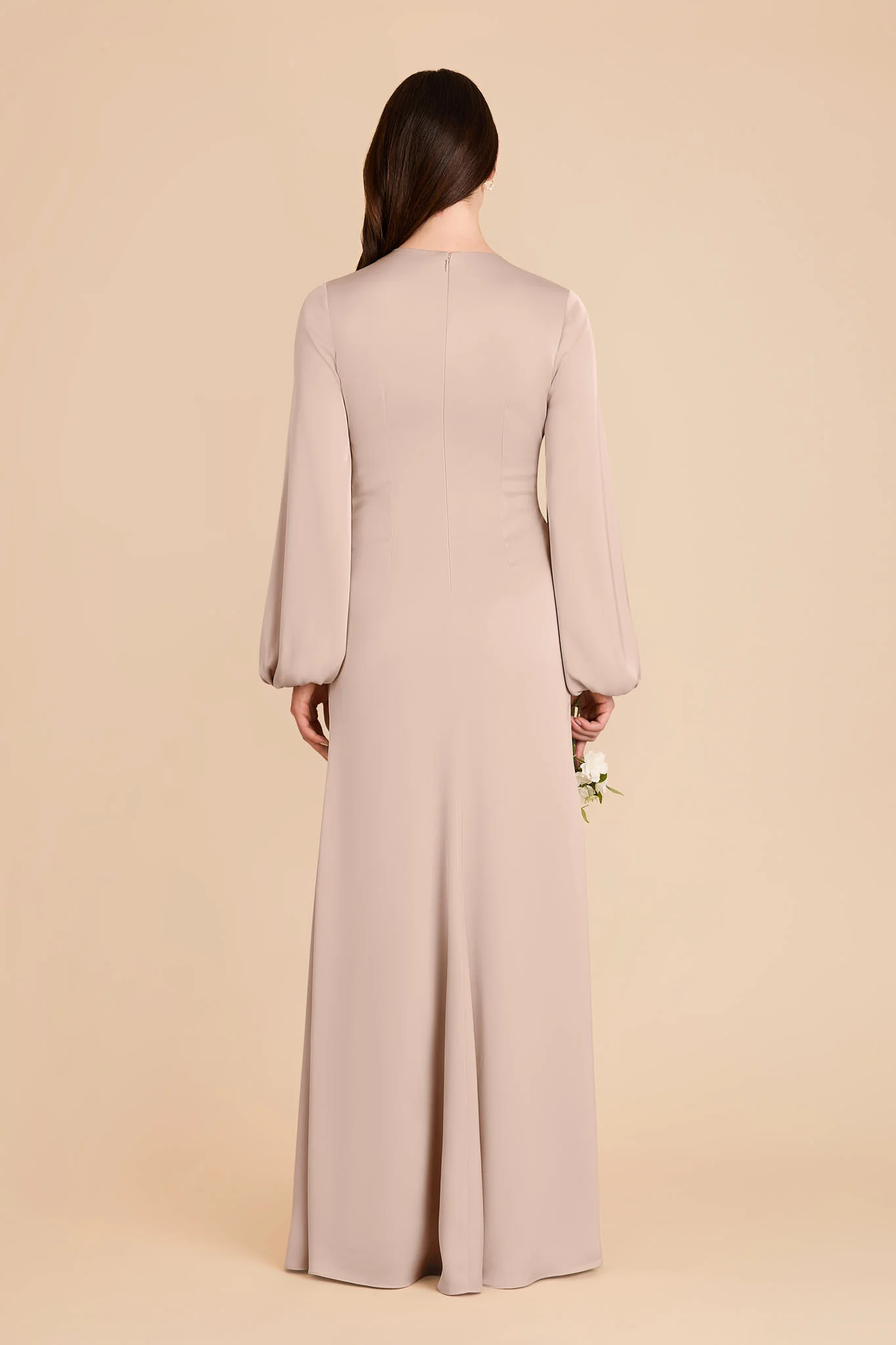 Juniper Matte Satin Dress - Taupe - Image 5