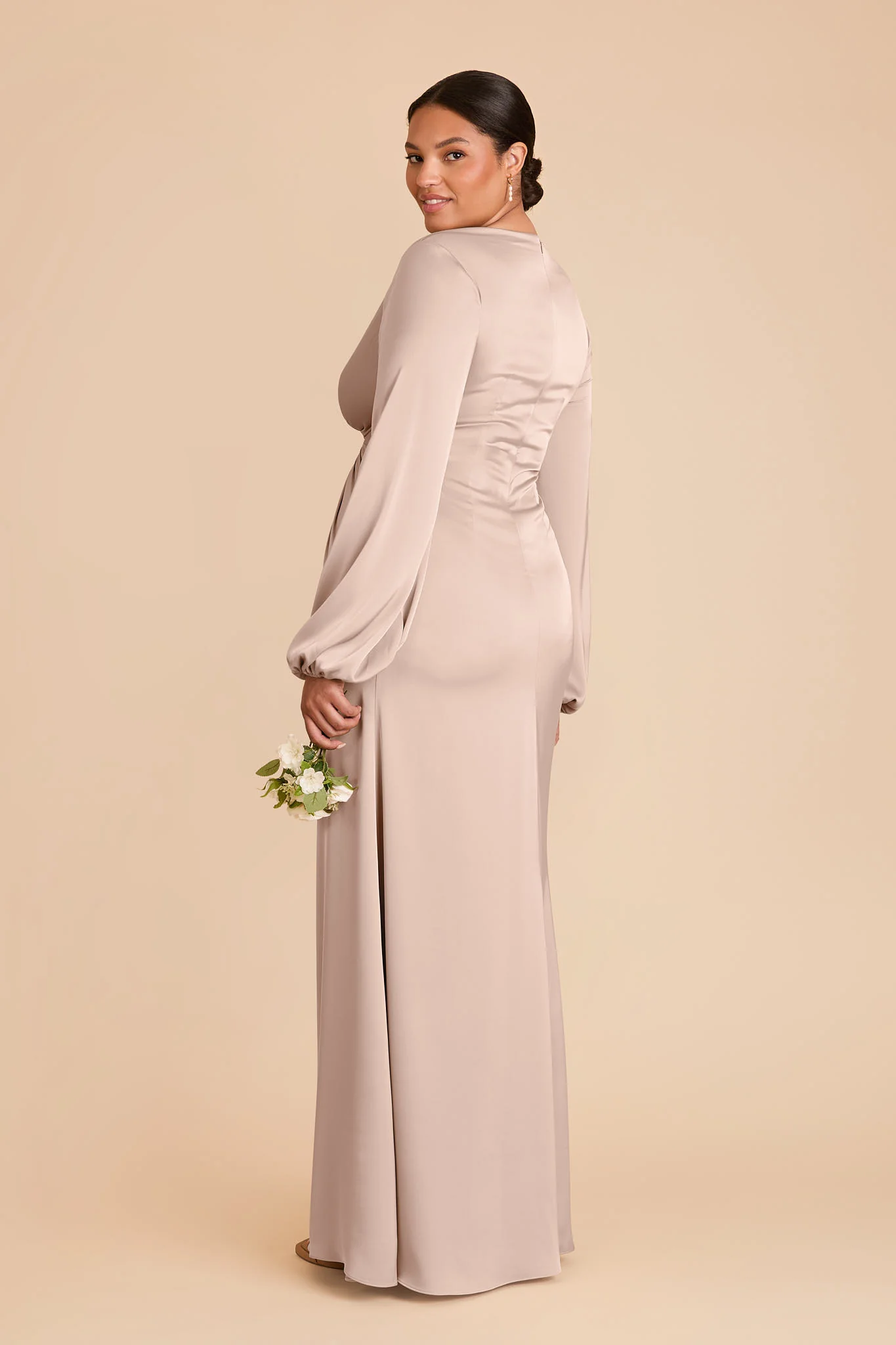 Juniper Matte Satin Dress - Taupe - Image 7