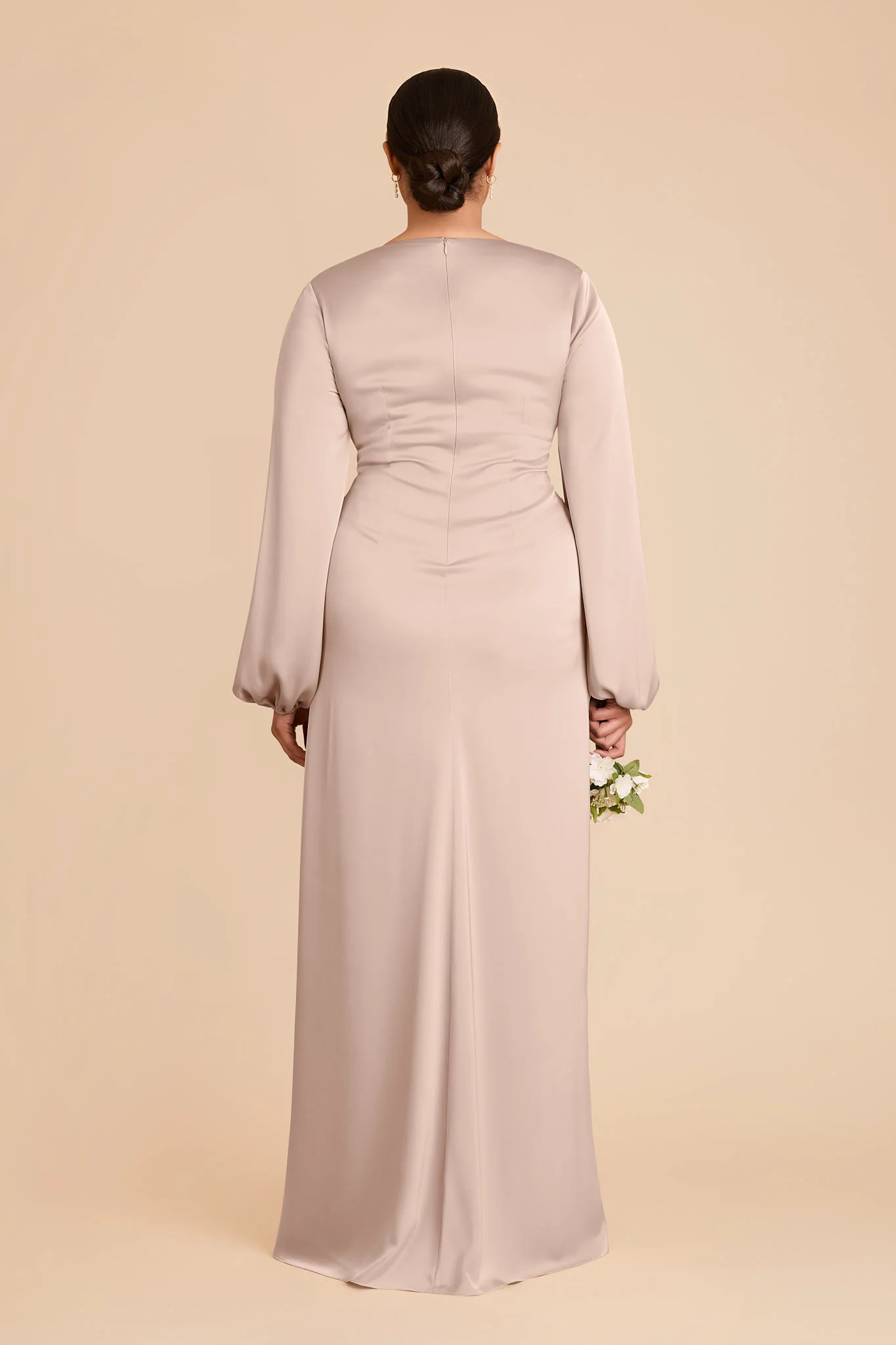 Juniper Matte Satin Dress - Taupe - Image 8