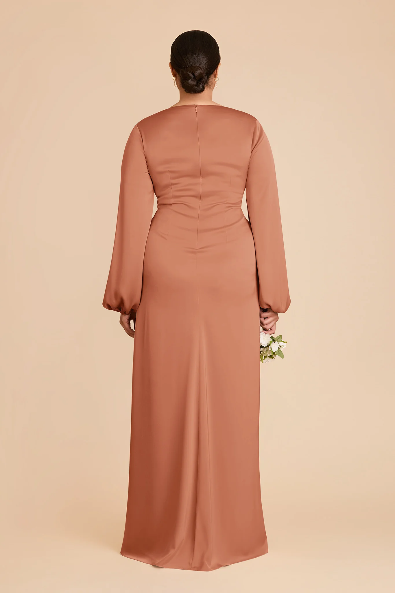 Juniper Matte Satin Dress - Terracotta - Image 8