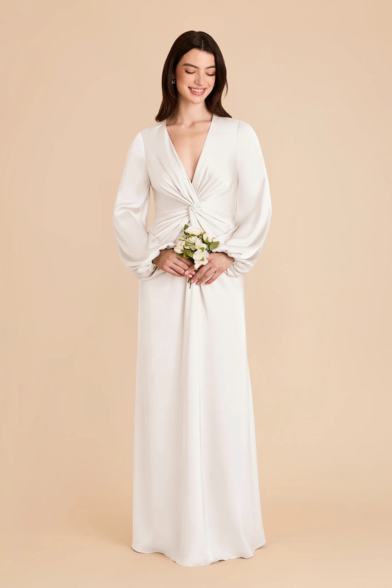Juniper Matte Satin Dress - White - Image 3