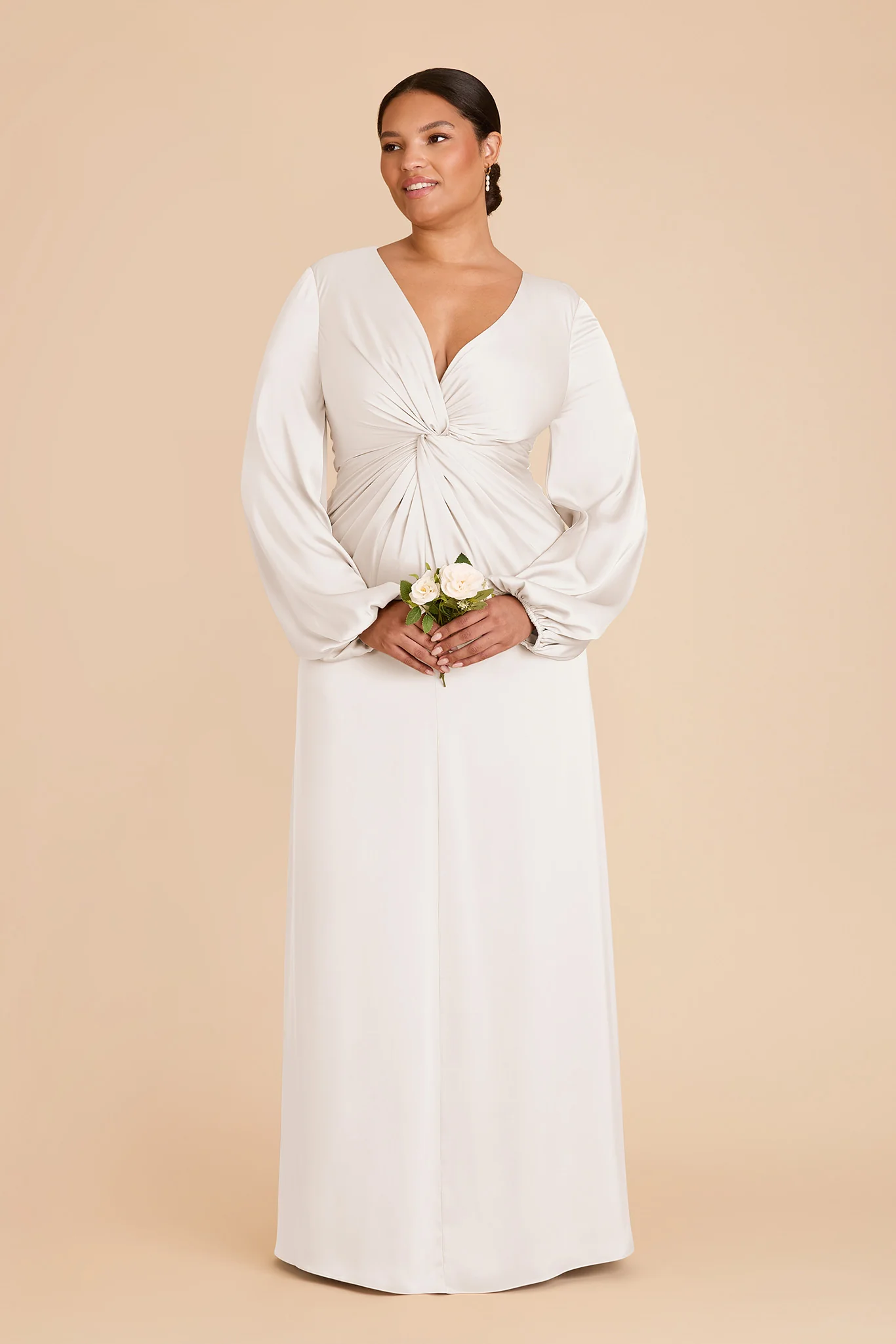 Juniper Matte Satin Dress - White - Image 6