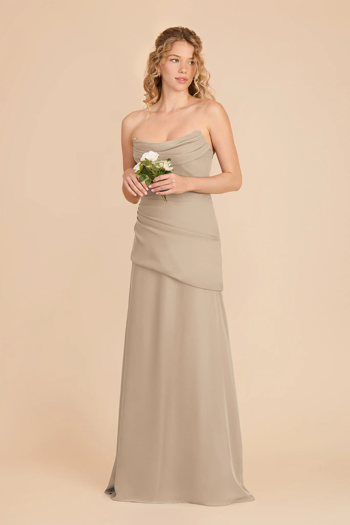 Kai Chiffon Dress - Almond - Image 2