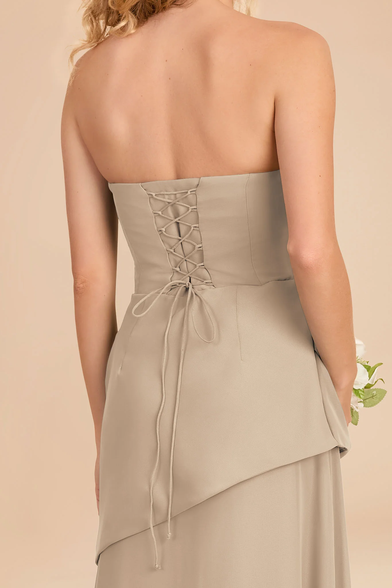 Kai Chiffon Dress - Almond - Image 4