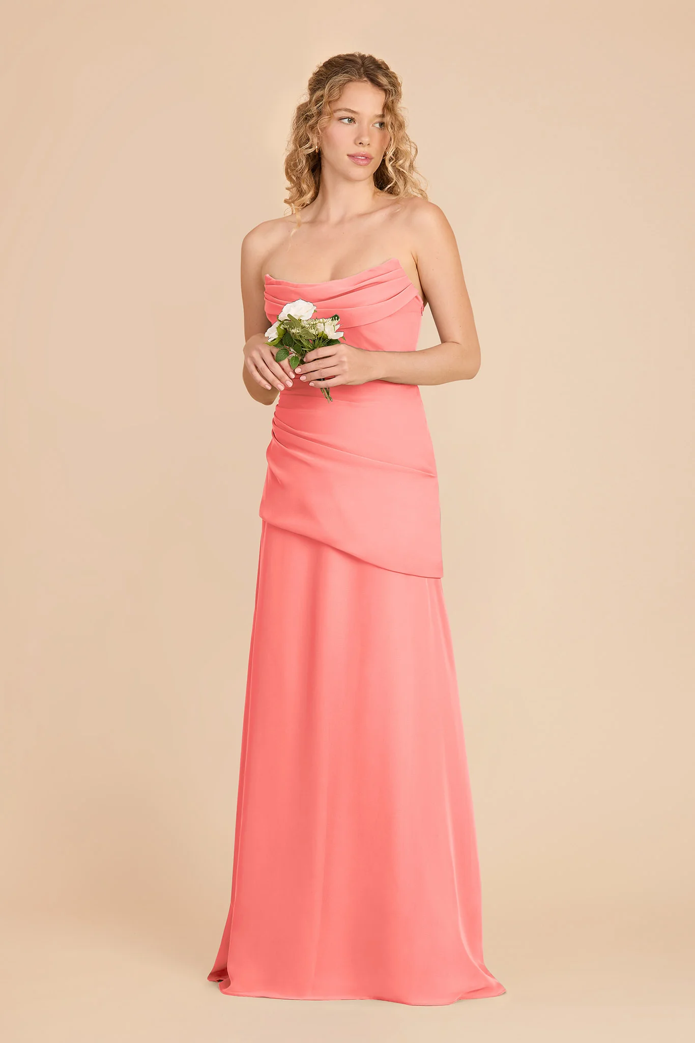 Kai Chiffon Dress - Coral Pink - Image 2