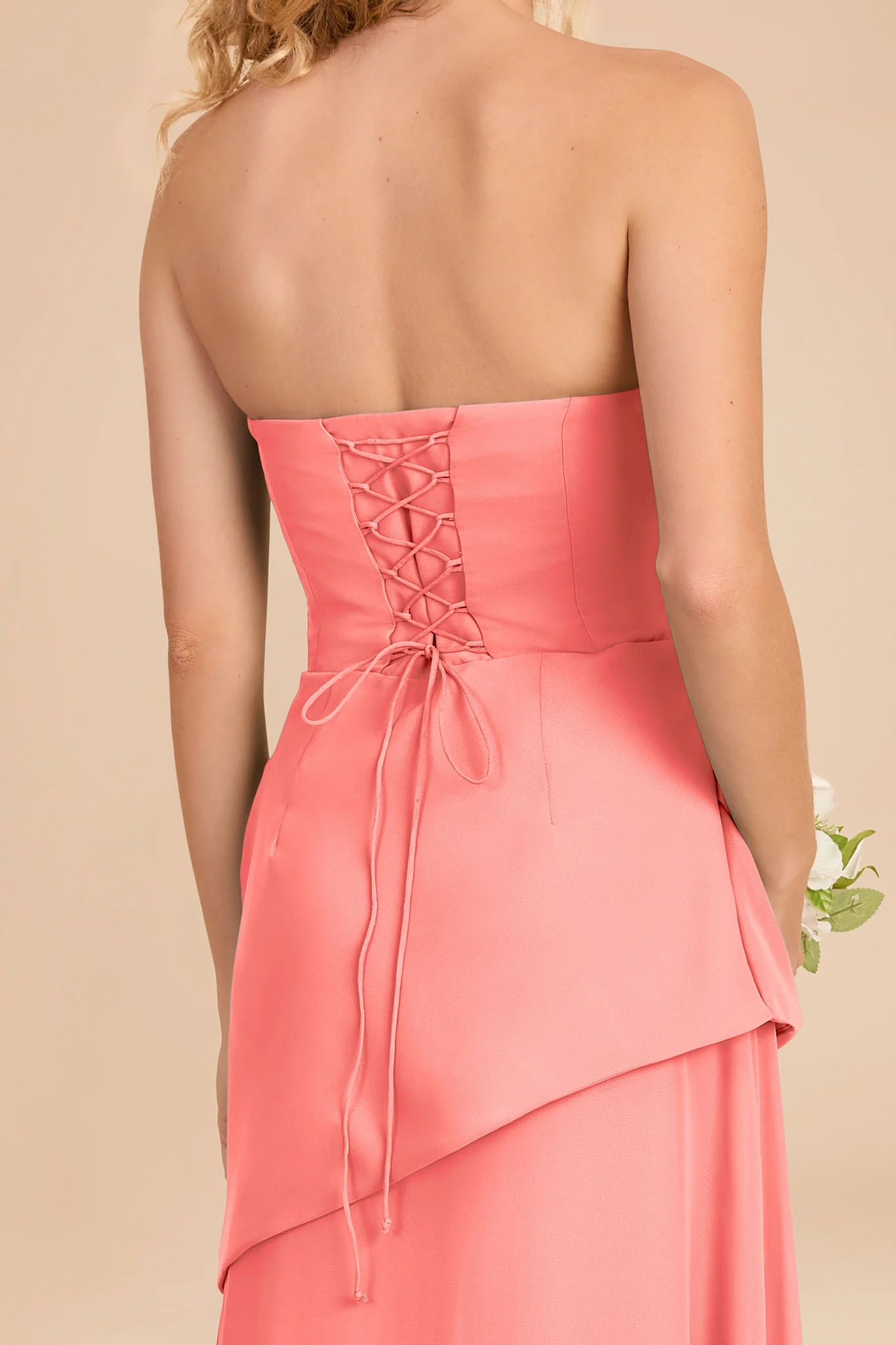 Kai Chiffon Dress - Coral Pink - Image 4