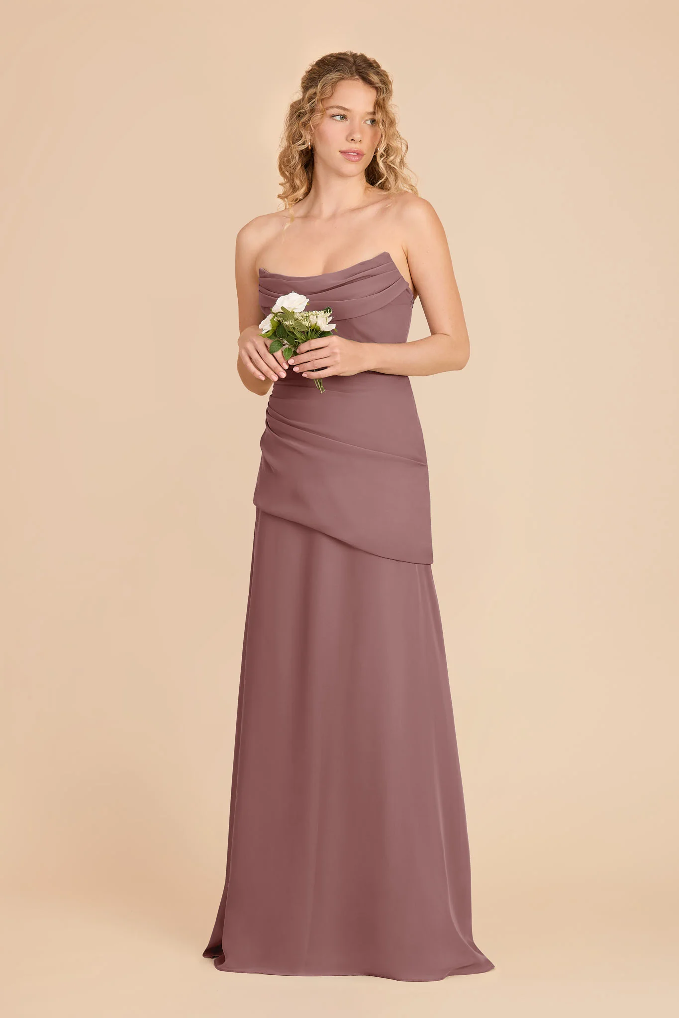 Kai Chiffon Dress - Dark Mauve - Image 2