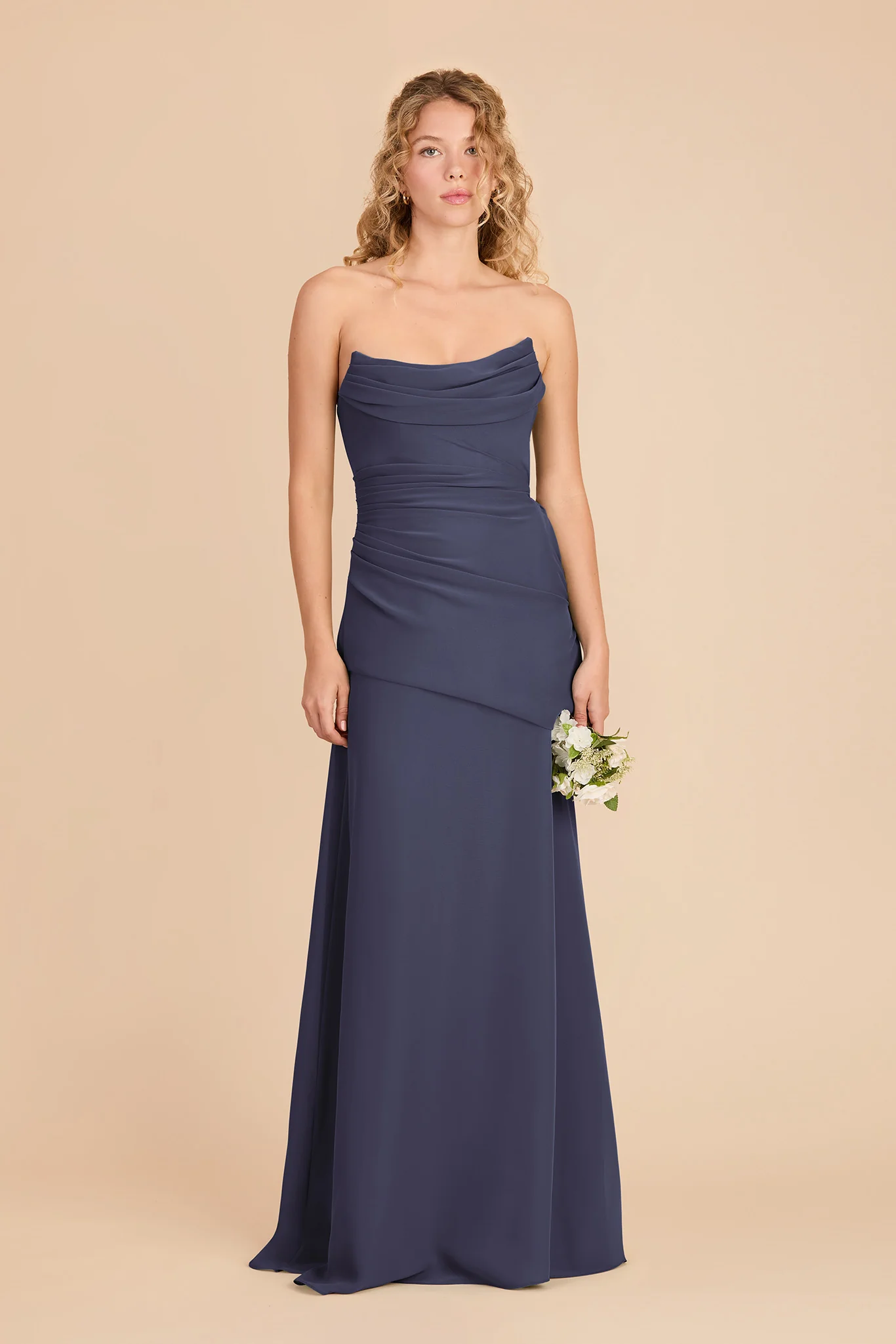 Kai Chiffon Dress - Dusk Blue