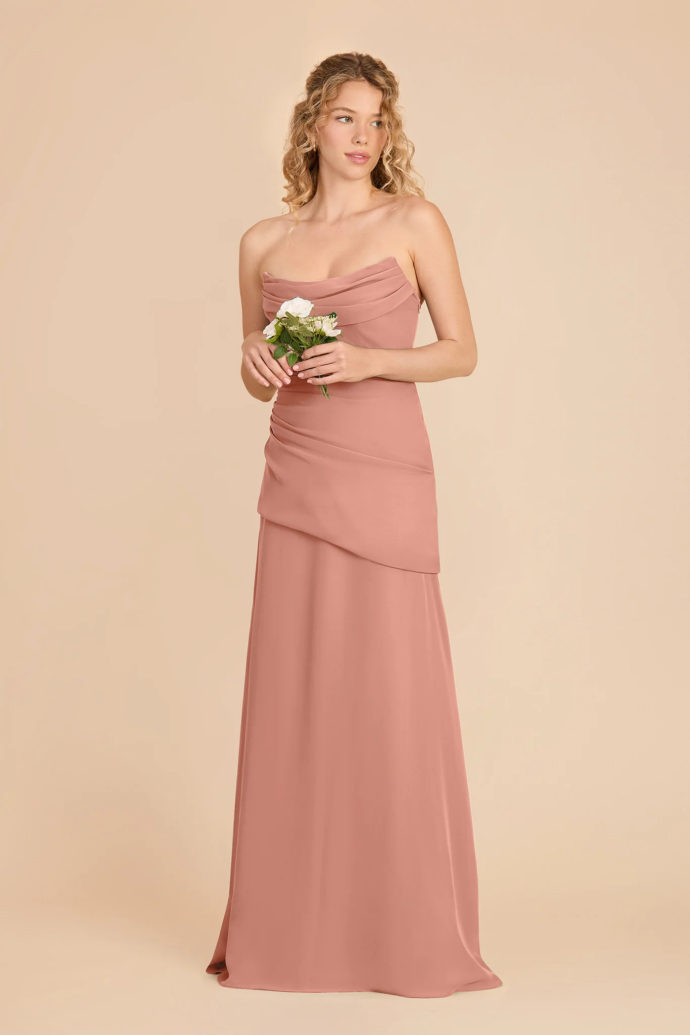 Kai Chiffon Dress - Dusty Rose - Image 2