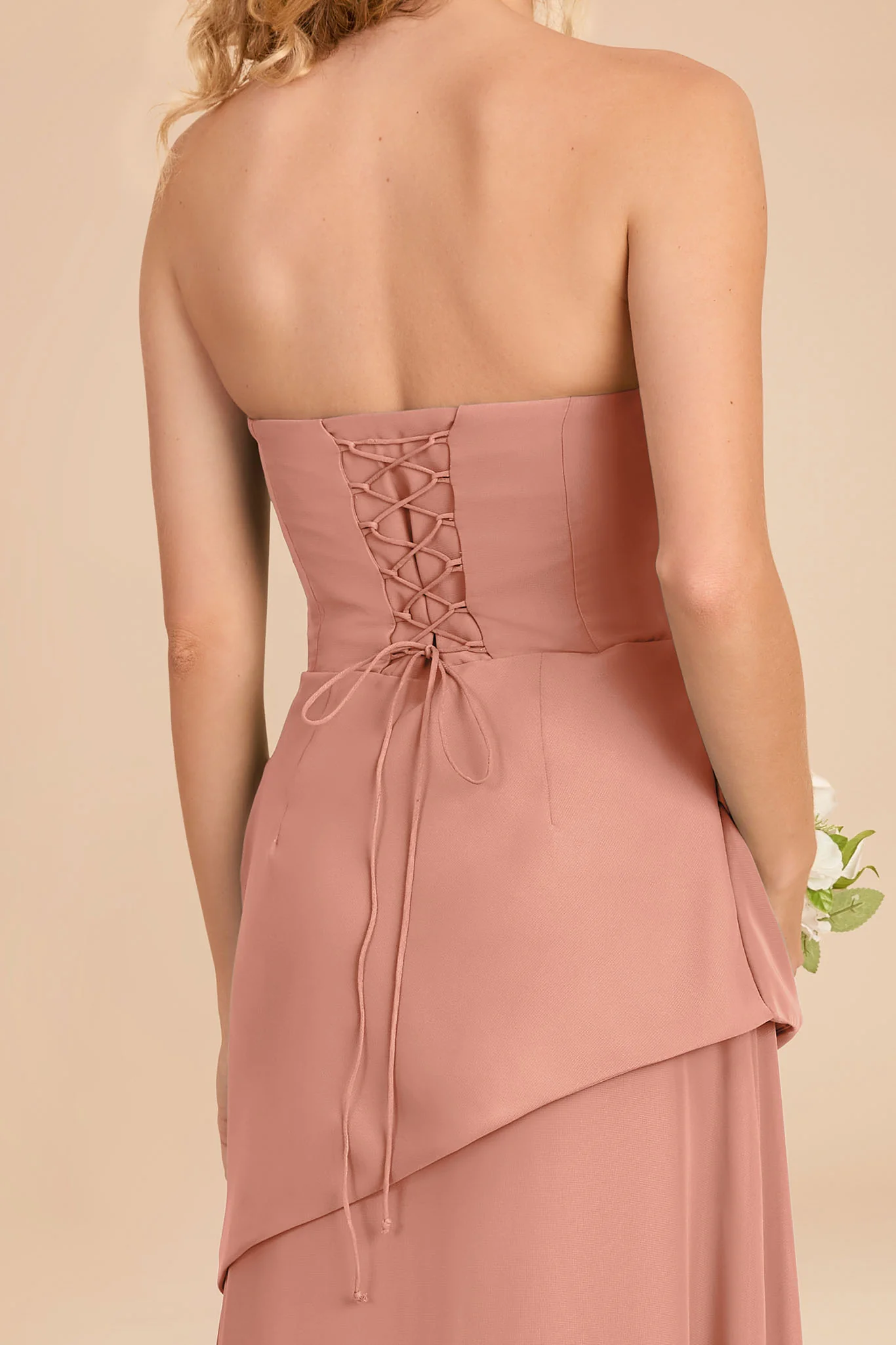 Kai Chiffon Dress - Dusty Rose - Image 4